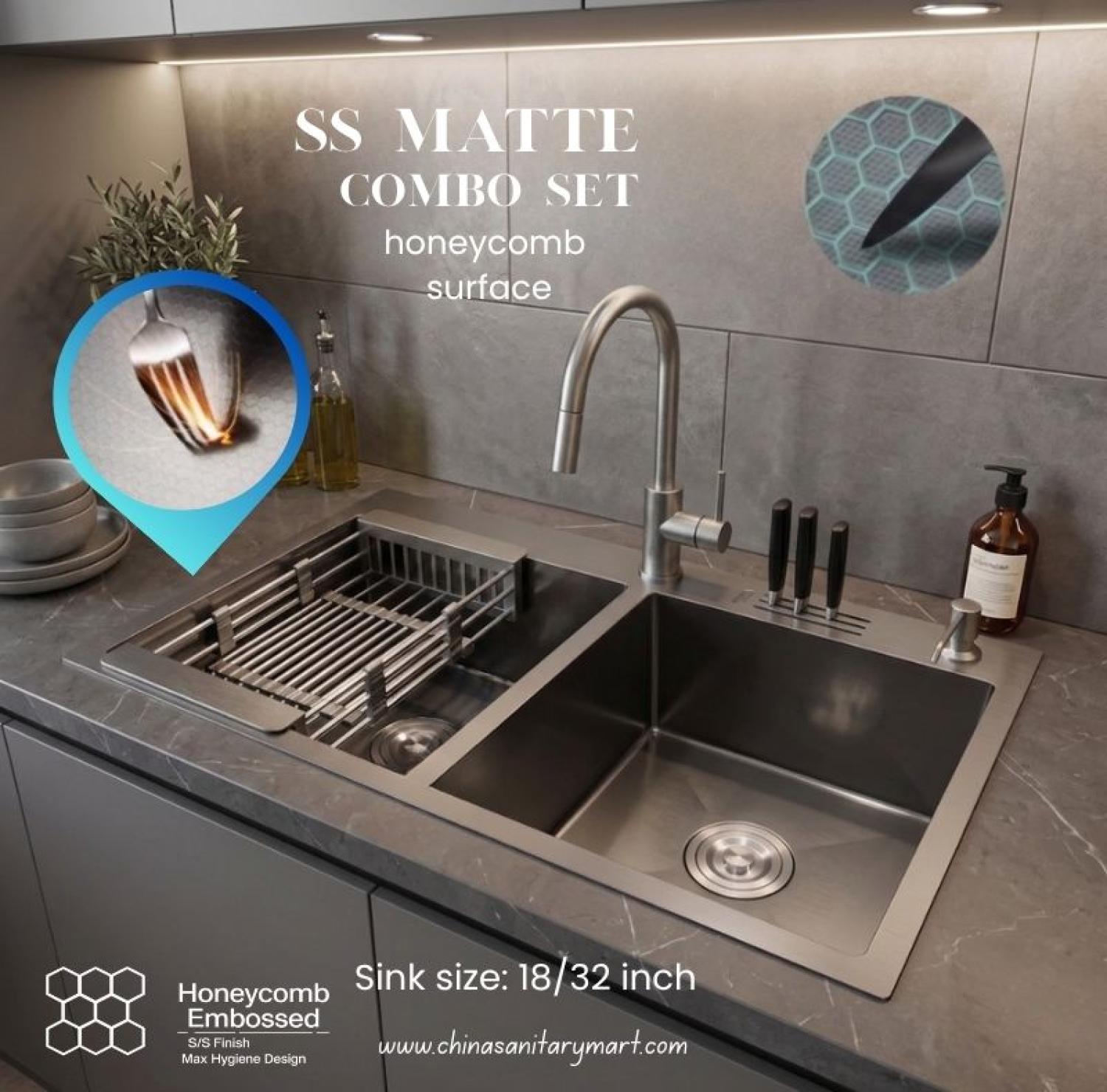 sink,kitchensink,blacksink,sinkcombo,32inchsink,handmadesink, 18/32 Inch Sink matte, honeycomb