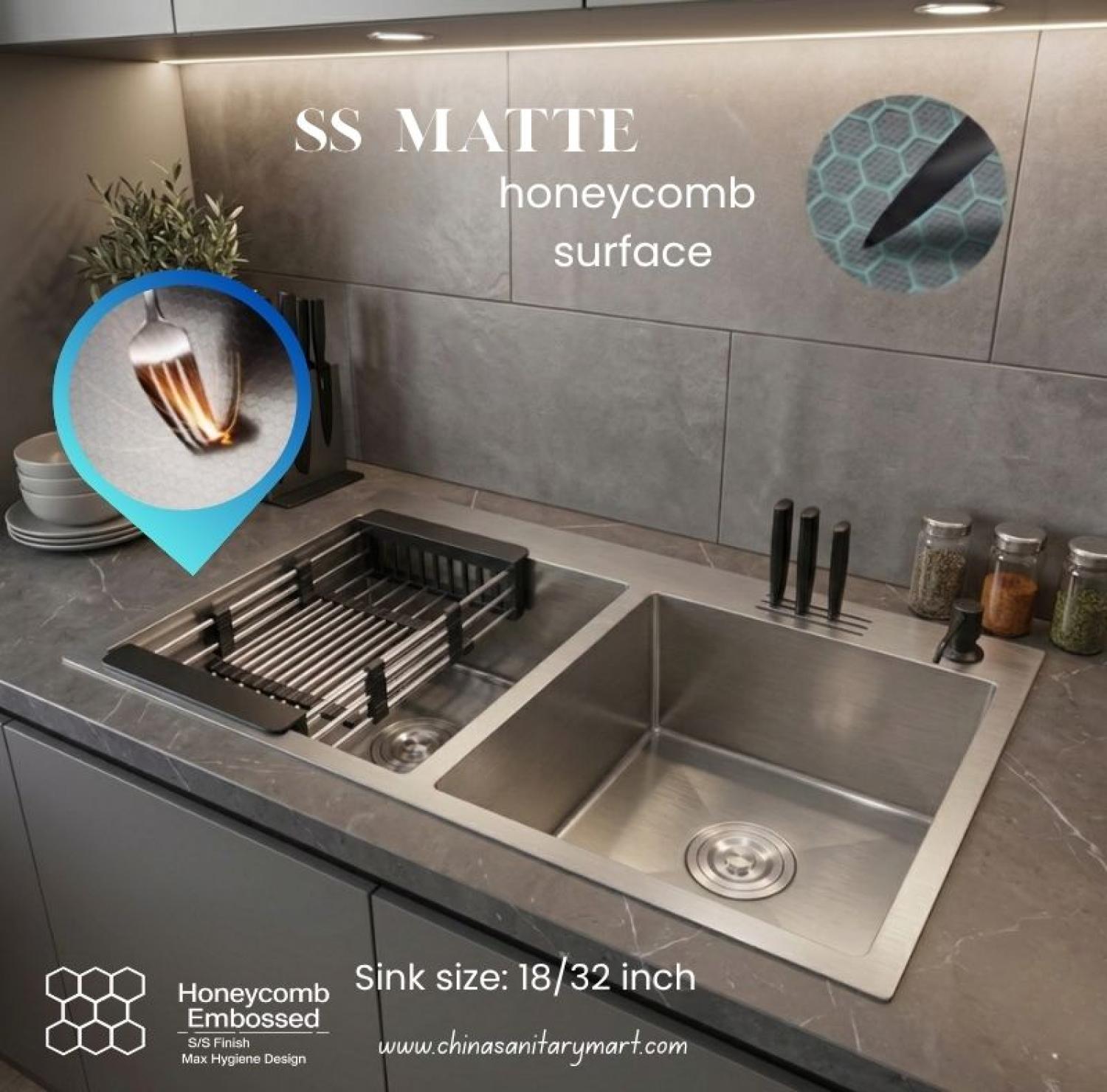 sink,kitchensink,blacksink,sinkcombo,32inchsink,handmadesink, 18/32 Inch Sink matte, honeycomb