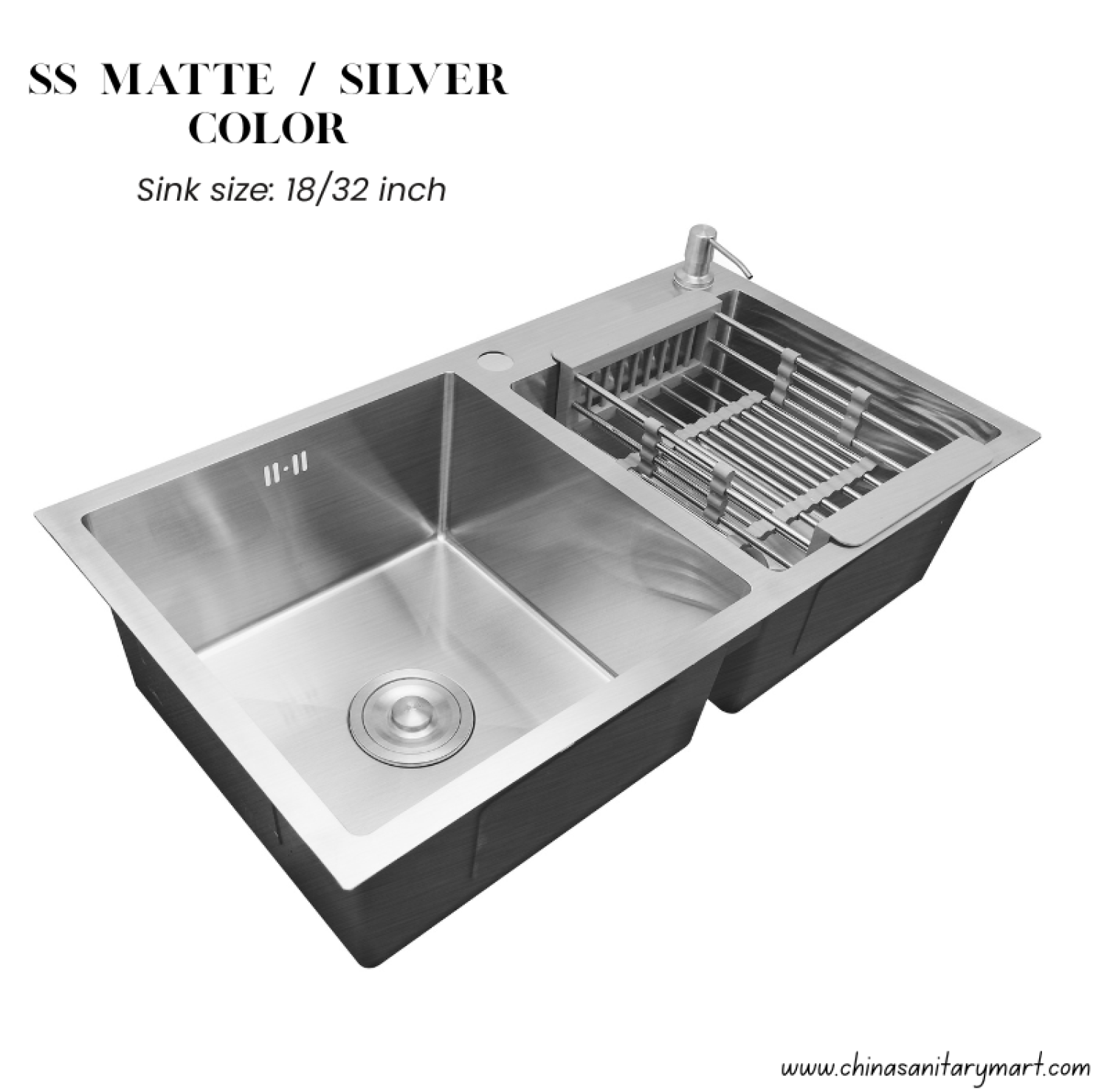 sink,kitchensink,blacksink,sinkcombo,36inchsink,handmadesink, 18/32 Inch Sink matte,