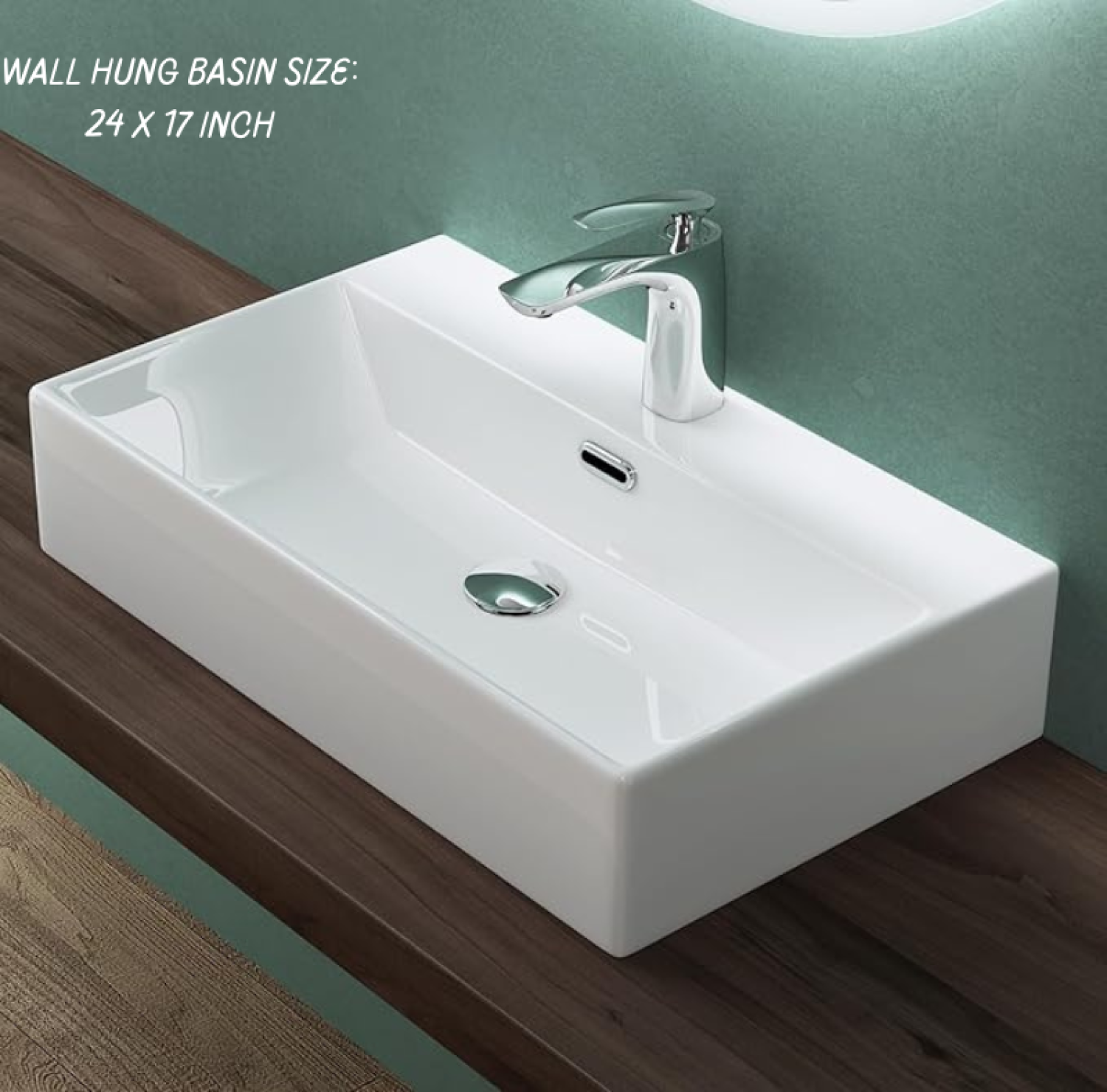 Rectangle Wall Hung Basin 24x17 inch Price in BD |