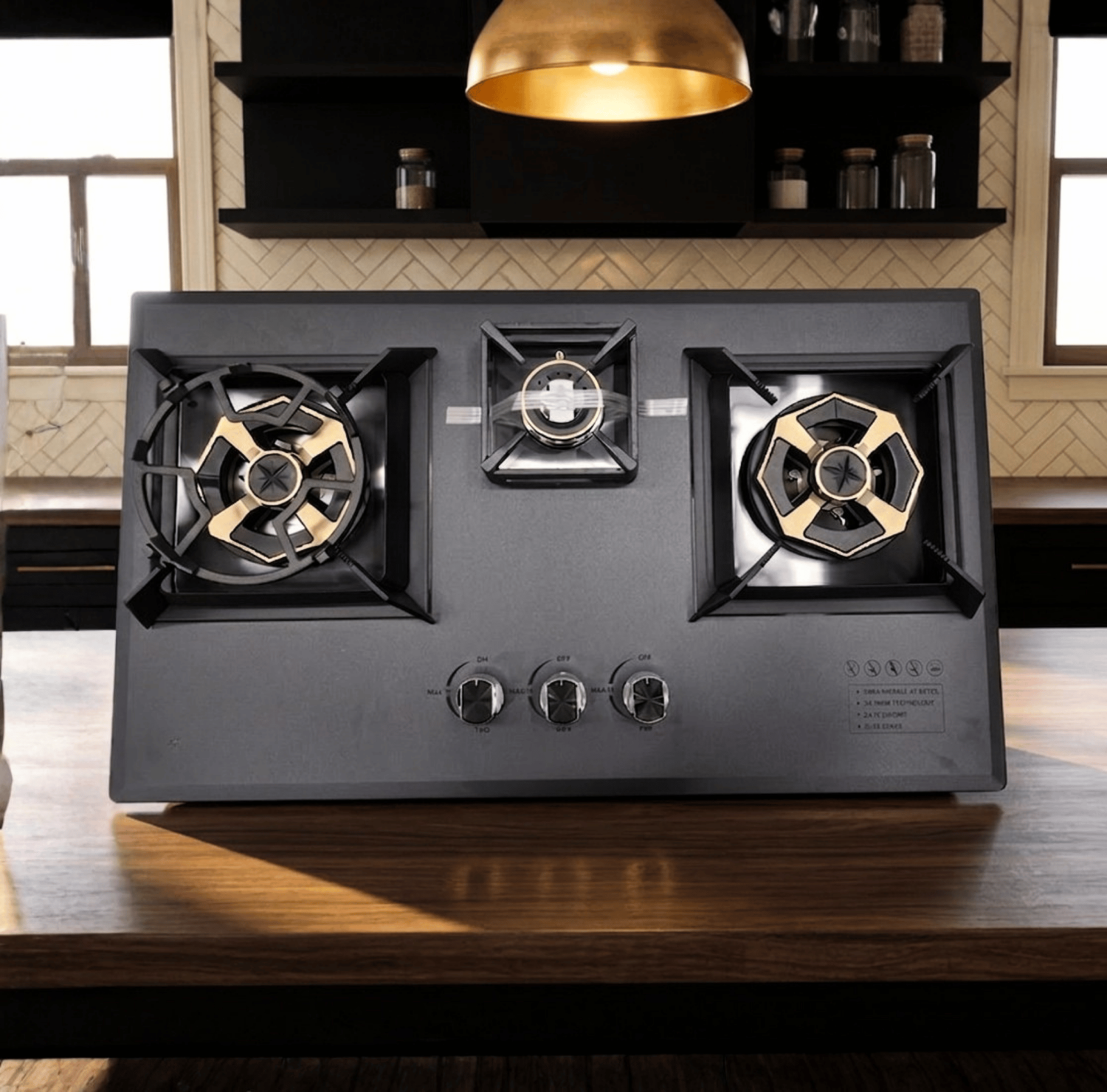 Braun Germany gas stove price in Bangladesh, 12GS matt black hob, built-in hob with FFD safety, 3 burner gas stove Mirpur, copper burner gas cooker Dhaka, China Sanitary Mart kitchen appliances, premium gas stove BD, ceramic panel gas stove