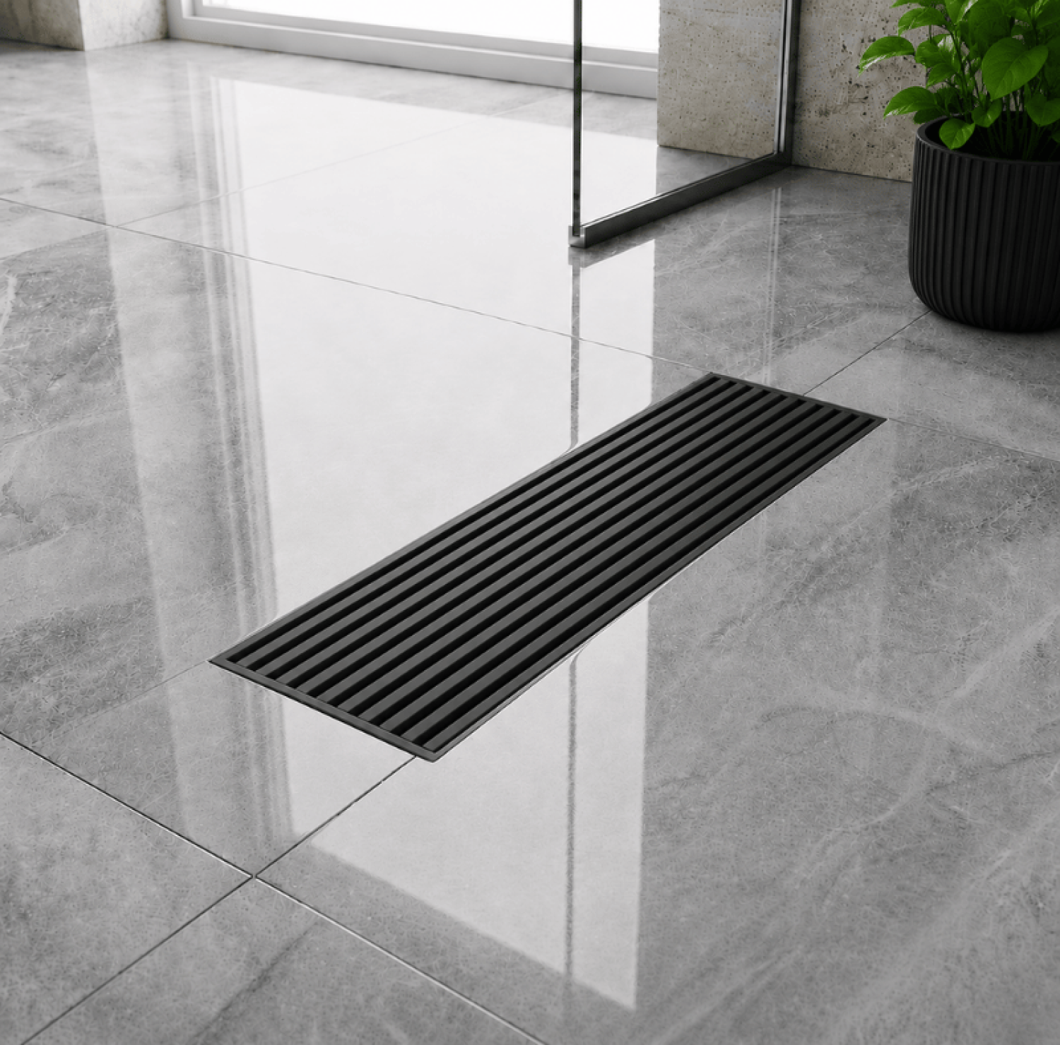 SS Bathroom Drain, 8x3 Inch Drain, Matte Black Drain, Black Floor Drain, FT Net Drain, Stainless Steel Drain, Linear Shower Drain, Bathroom Floor Drain, Matte Black Bathroom Accessories, Anti Clog Drain Cover, Modern Floor Drain