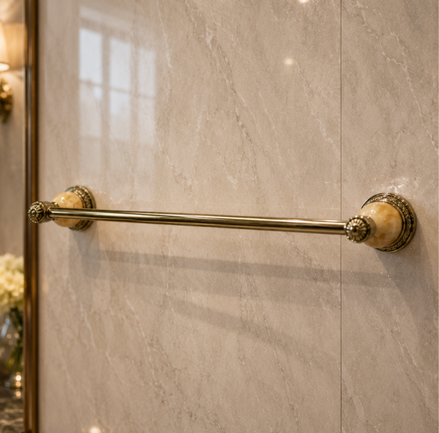 Unique Marble Towel Rail, Marble Towel Rail 24 Inch, Antique Gold Towel Rail, Luxury Towel Holder, Bathroom Towel Bar, Wall Mounted Towel Rail, Decorative Towel Rack, Premium Bathroom Accessories, Marble Bathroom Hardware