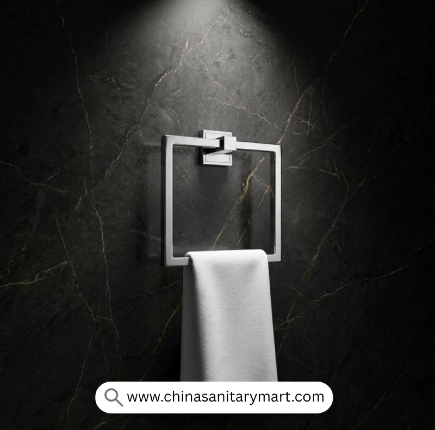 Marquis Towel Ring Square BA50006, Marquis Towel Ring, Square Towel Ring, Brass Towel Ring, Chrome Towel Holder, Bathroom Towel Ring, Wall Mounted Towel Ring, Premium Bathroom Accessories, Luxury Towel Holder, Brass Bathroom Hardware