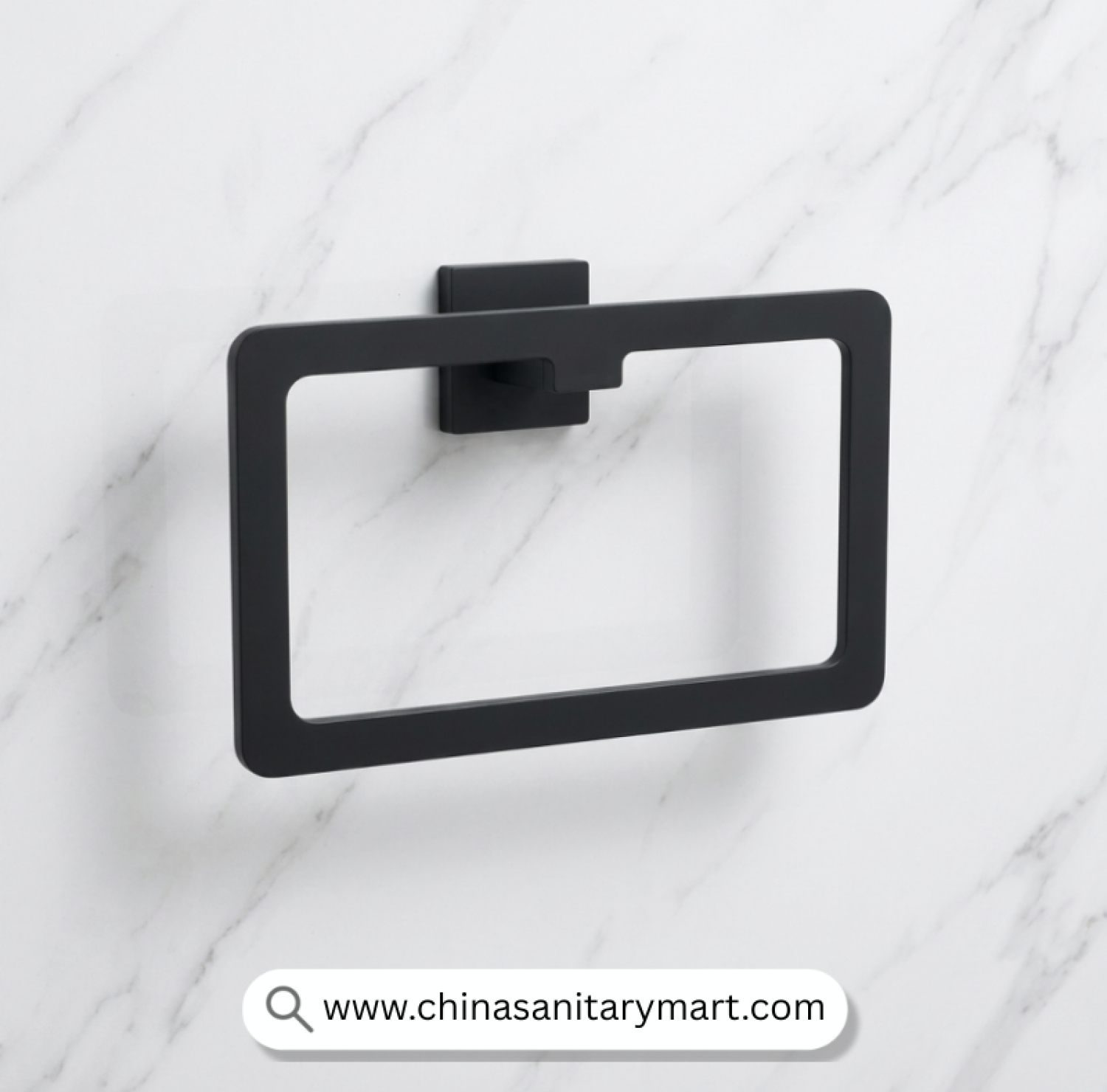 Square Thin Kemu Towel Ring Black, Kemu Towel Ring, Matte Black Towel Ring, Square Towel Holder, Black Towel Ring, Wall Mounted Towel Ring, Modern Towel Holder, Bathroom Towel Ring, Matte Black Bathroom Accessories, Premium Bathroom Hardware