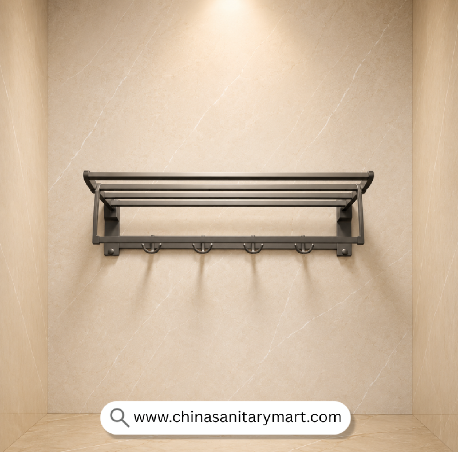 FT Grey Towel Rack Hook Model, Grey Towel Rack, Gun Grey Towel Rack, Wall Mounted Towel Rack, Towel Rack with Hooks, Stainless Steel Towel Rack, Bathroom Towel Shelf, Modern Bathroom Accessories, Luxury Bathroom Hardware, Gun Grey Bathroom Organizer