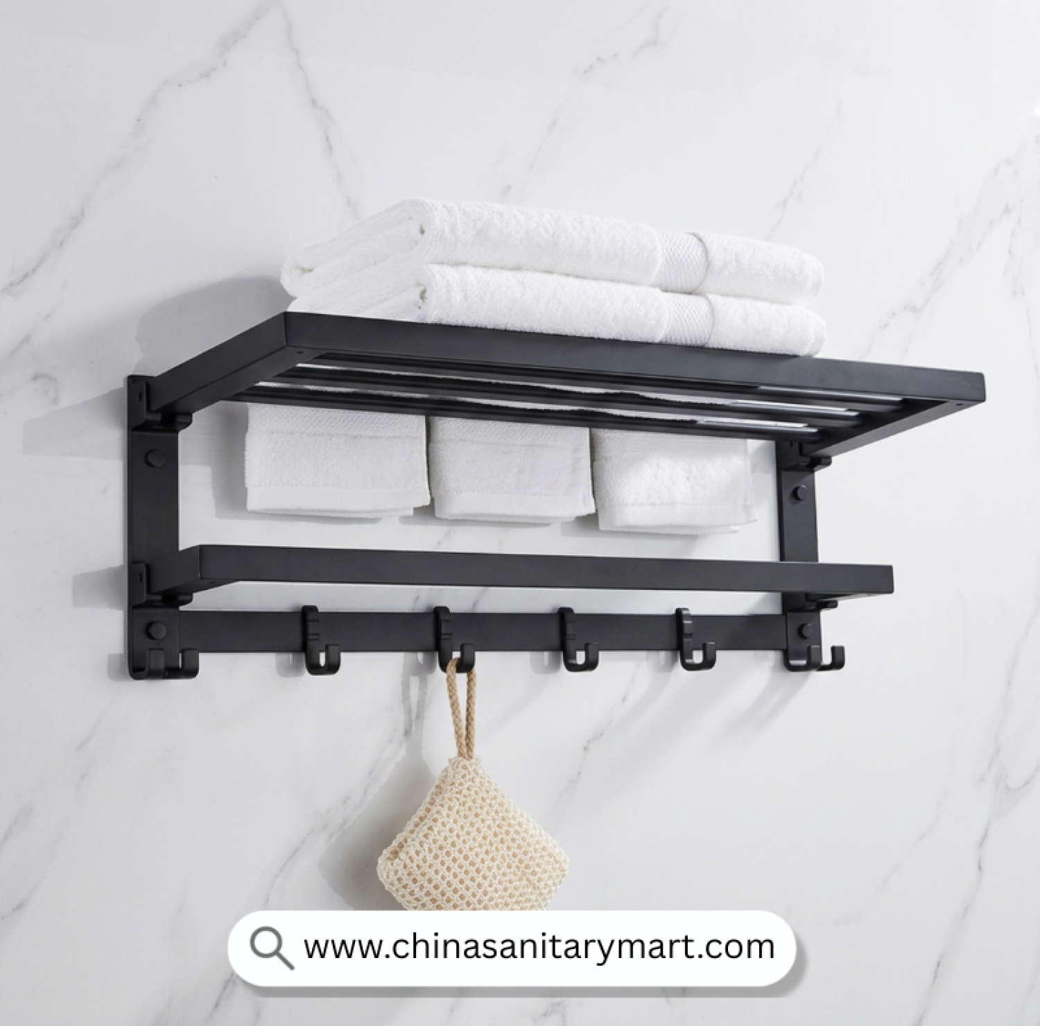 UC Black Heavy Hook Towel Rack, Black Towel Rack with Hooks, Matte Black Towel Rack, Heavy Duty Towel Rack, Wall Mounted Towel Organizer, Stainless Steel Towel Rack, Bathroom Towel Shelf, Towel Rack with Hooks, Luxury Bathroom Accessories