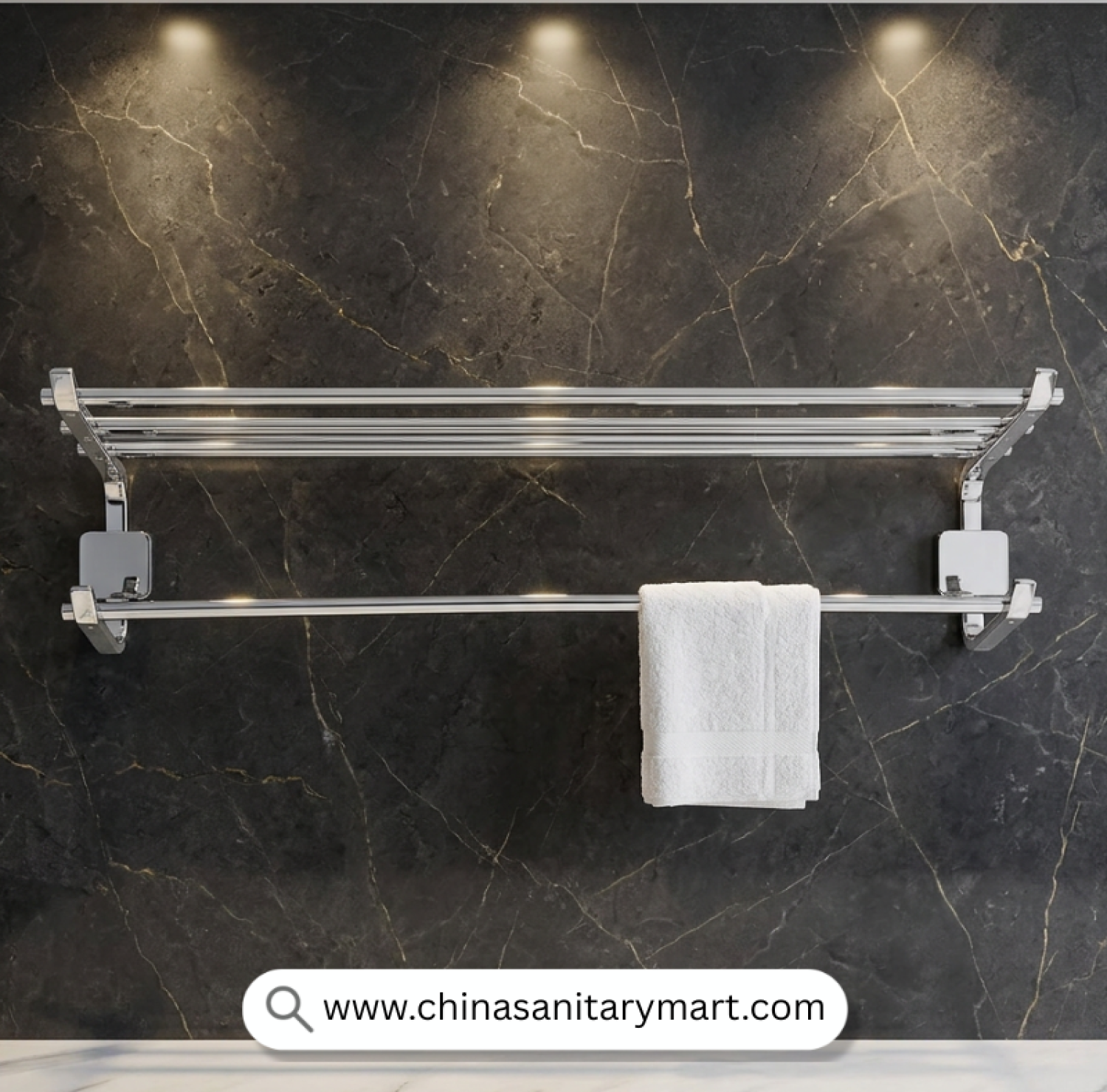 Walba Towel Rack Brass, Brass Towel Rack, Wall Mounted Towel Rack, Premium Brass Towel Holder, Luxury Bathroom Accessories, Brass Bathroom Hardware, Towel Rack with Bar, Bathroom Towel Organizer, Heavy Duty Towel Rack, Rust Resistant Towel Rack