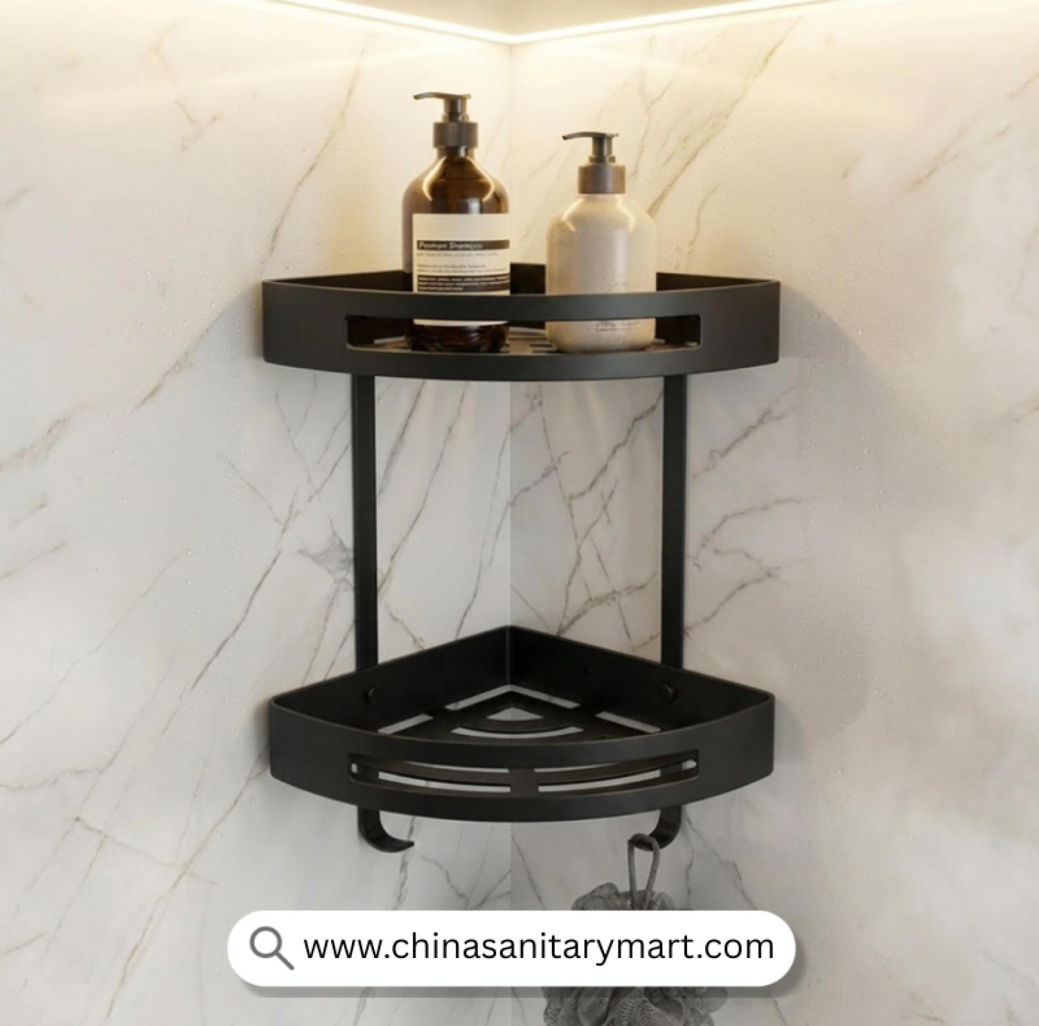 Two Part Corner Shelf Matte Black, Matte Black Corner Shelf, Black Bathroom Corner Shelf, Dual Tier Corner Shelf, Shower Corner Organizer, Wall Mounted Corner Shelf, Matte Black Shower Shelf, Bathroom Storage Shelf, Corner Shower Caddy