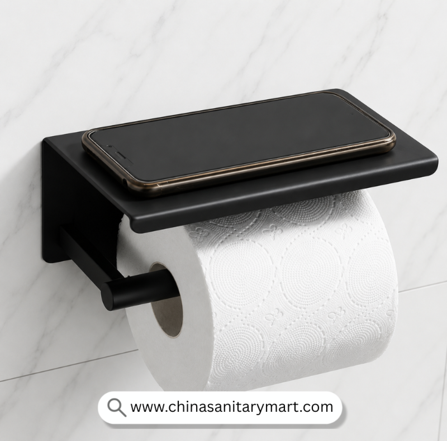 SS Open Tissue Holder Matte Black, Matte Black Tissue Holder, Stainless Steel Tissue Holder, Toilet Paper Holder with Shelf, Wall Mounted Tissue Holder, Open Tissue Holder, Bathroom Tissue Holder, Phone Shelf Tissue Holder