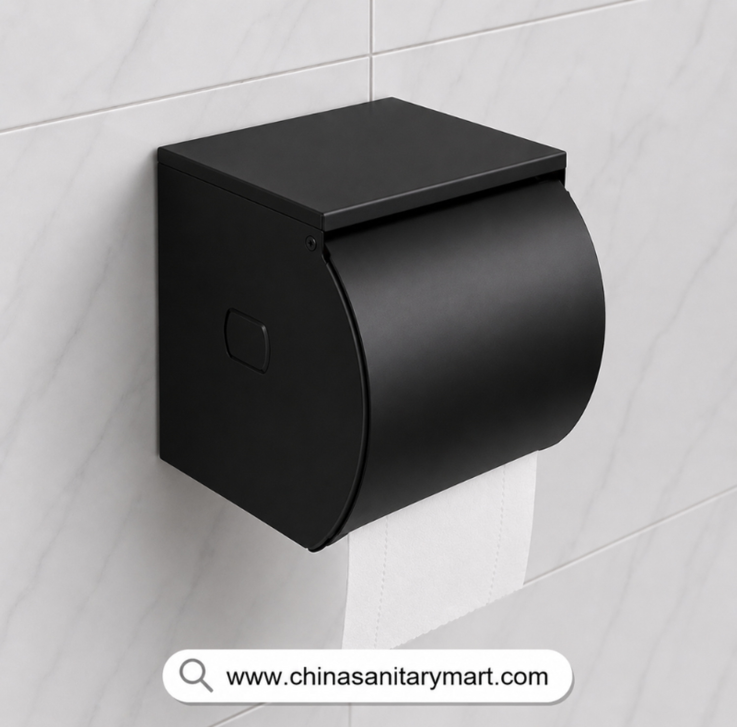 Tissue Box Toilet FTMB, Matte Black Tissue Holder, Covered Tissue Box, Toilet Paper Holder with Shelf, Black Bathroom Accessories, Stainless Steel Tissue Holder, Wall Mounted Tissue Box
