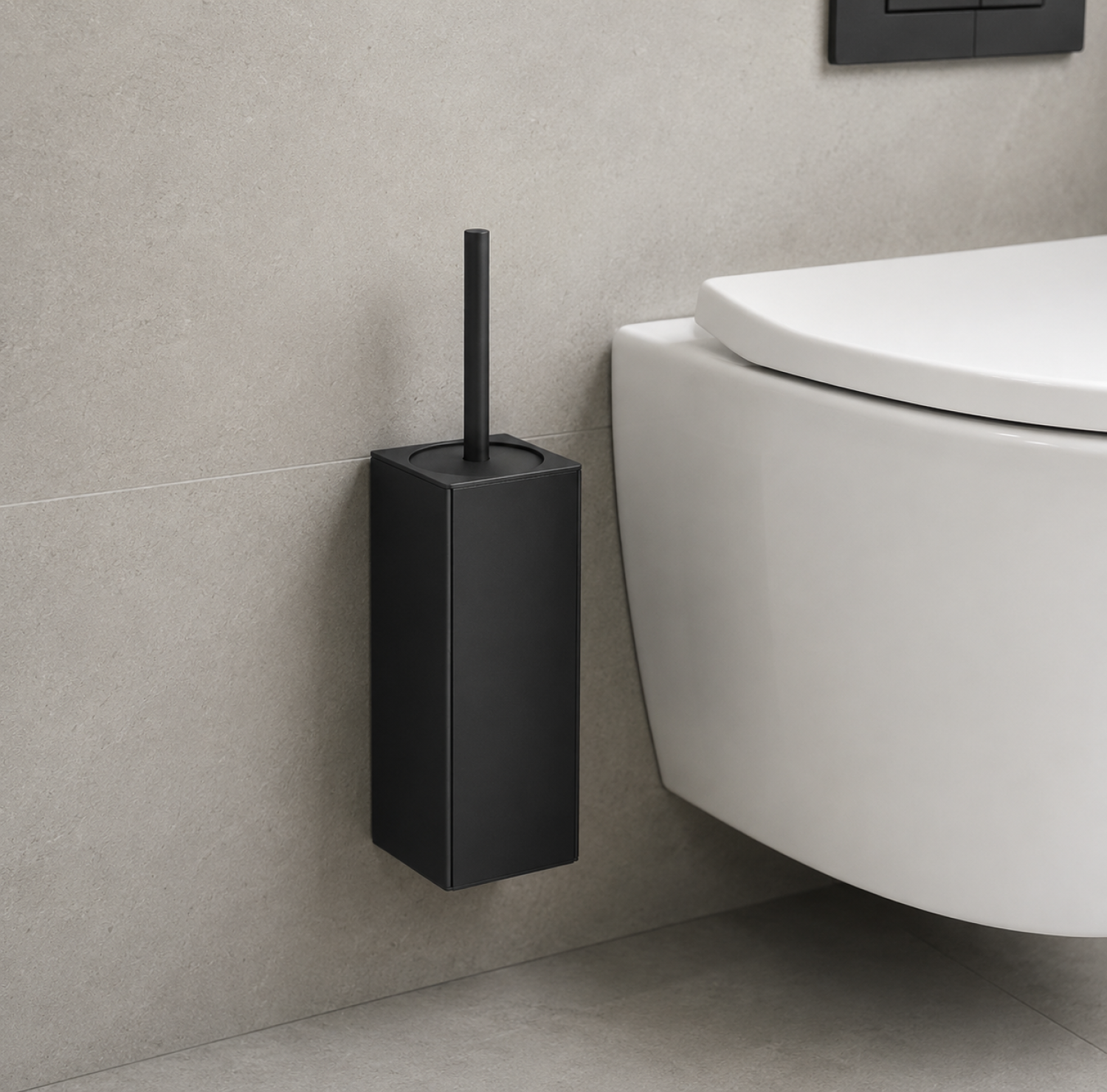 Toilet Brush Holder, Commode Brush Holder, Hidden Toilet Brush, Silicone Toilet Brush, Matte Black Toilet Brush, Bathroom Cleaning Brush