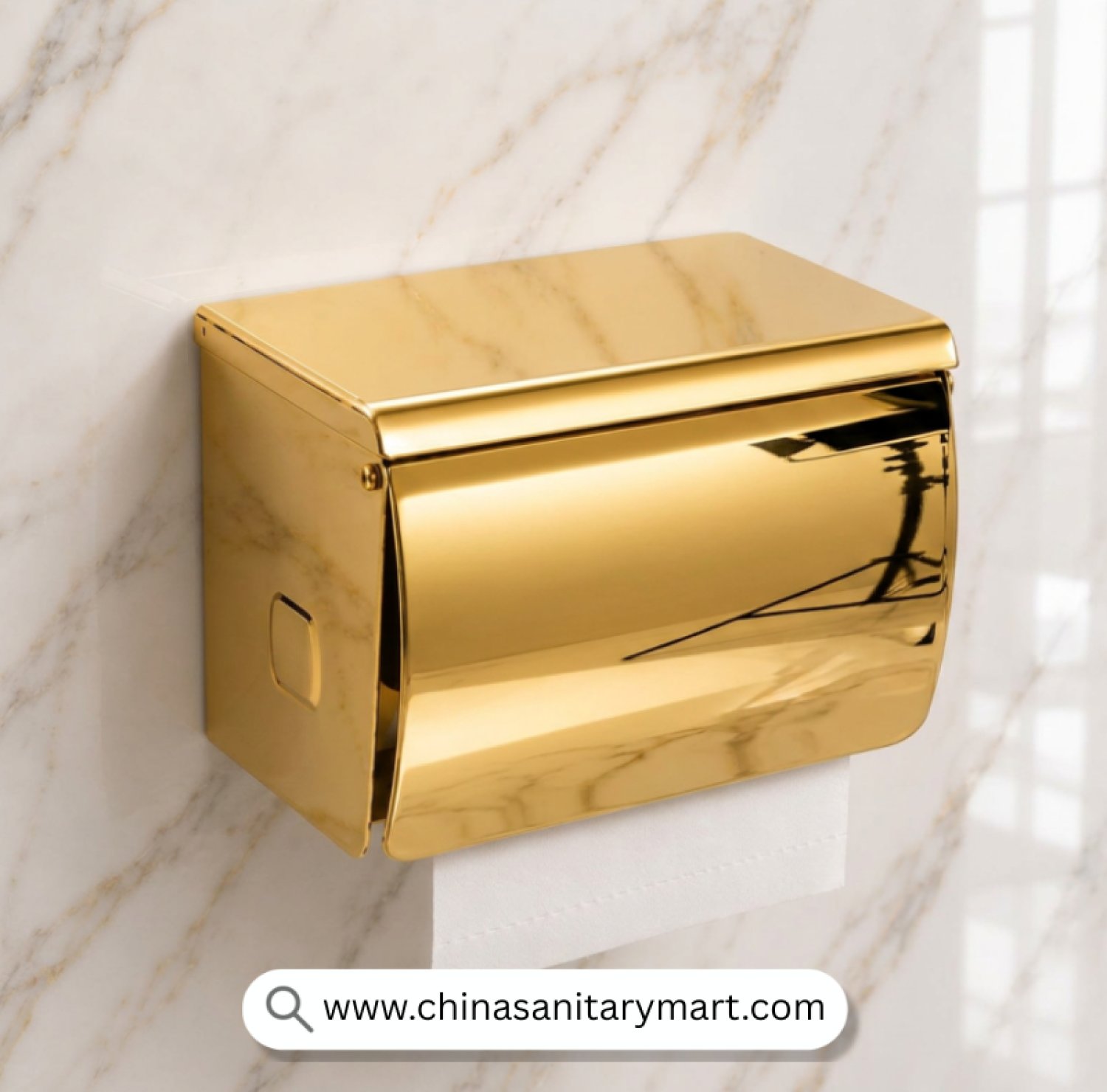 SUK Tissue Box Golden, Golden Tissue Box, Gold Tissue Holder, Luxury Tissue Holder, Stainless Steel Tissue Box, Covered Tissue Holder, Wall Mounted Tissue Holder, Gold Bathroom Accessories