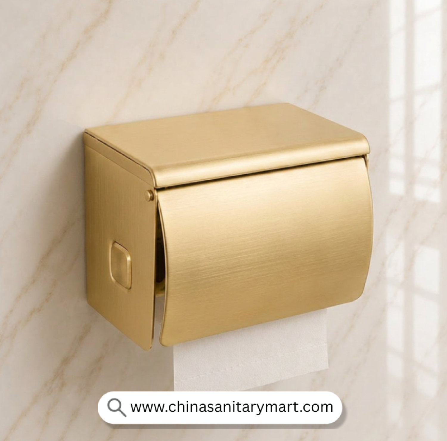 SUK Tissue Box Matte Golden, Matte Gold Tissue Box, Brushed Gold Tissue Holder, Gold Toilet Paper Holder, Luxury Bathroom Accessories, Stainless Steel Tissue Box, Covered Tissue Holder