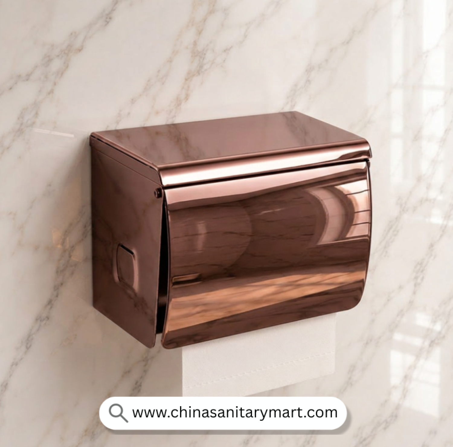SUK Tissue Box Rose Golden, Rose Gold Tissue Box, Rose Gold Tissue Holder, Luxury Tissue Holder, Stainless Steel Tissue Box, Covered Tissue Holder, Wall Mounted Tissue Holder