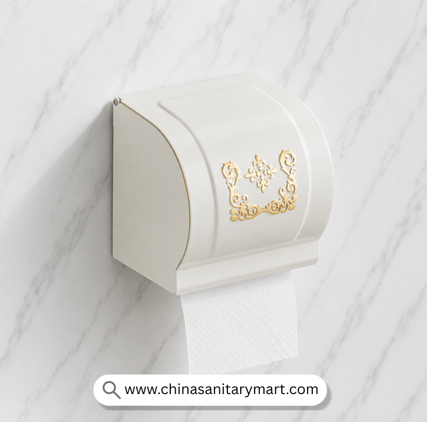 Tissue Box Aluminium White, White Tissue Box, Aluminium Tissue Holder, White Covered Tissue Holder, Luxury Tissue Box, Decorative Tissue Holder, Golden Pattern Tissue Box