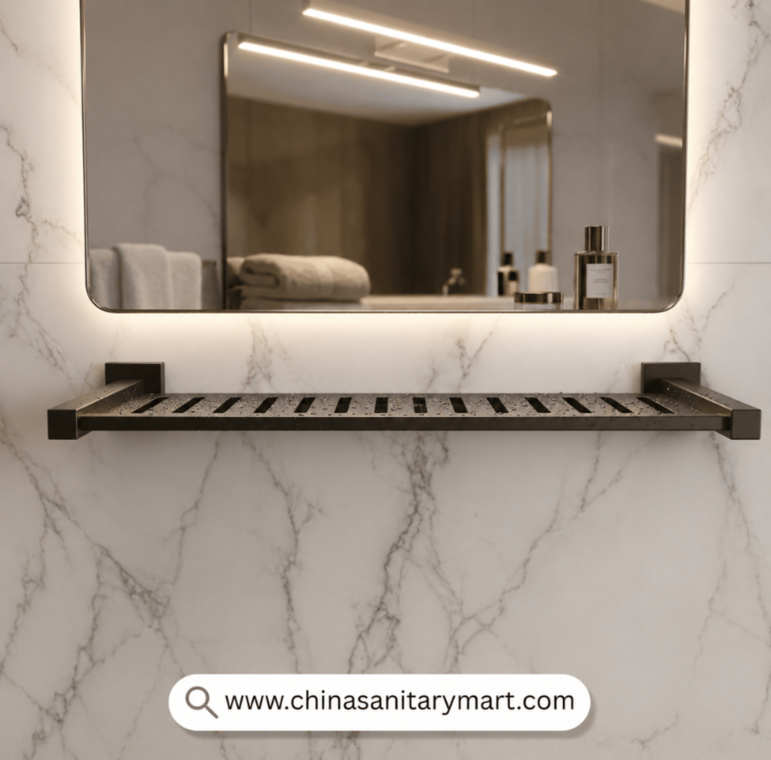 Mecan Black Brass Basin Shelf, Black Brass Basin Shelf, Matte Black Basin Shelf, Brass Bathroom Shelf, Wall Mounted Basin Shelf, Bathroom Shelf Black, Wash Basin Shelf