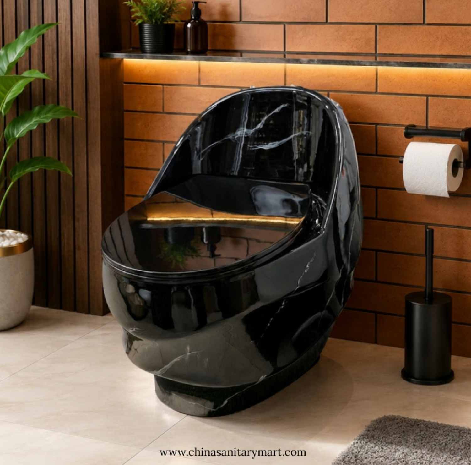 Black Marble Shed Wave D Commode, Black Marble Commode, Glossy Black Commode, Designer Toilet Bangladesh, Luxury Black Toilet, Wave Shape Commode, Premium Ceramic Commode