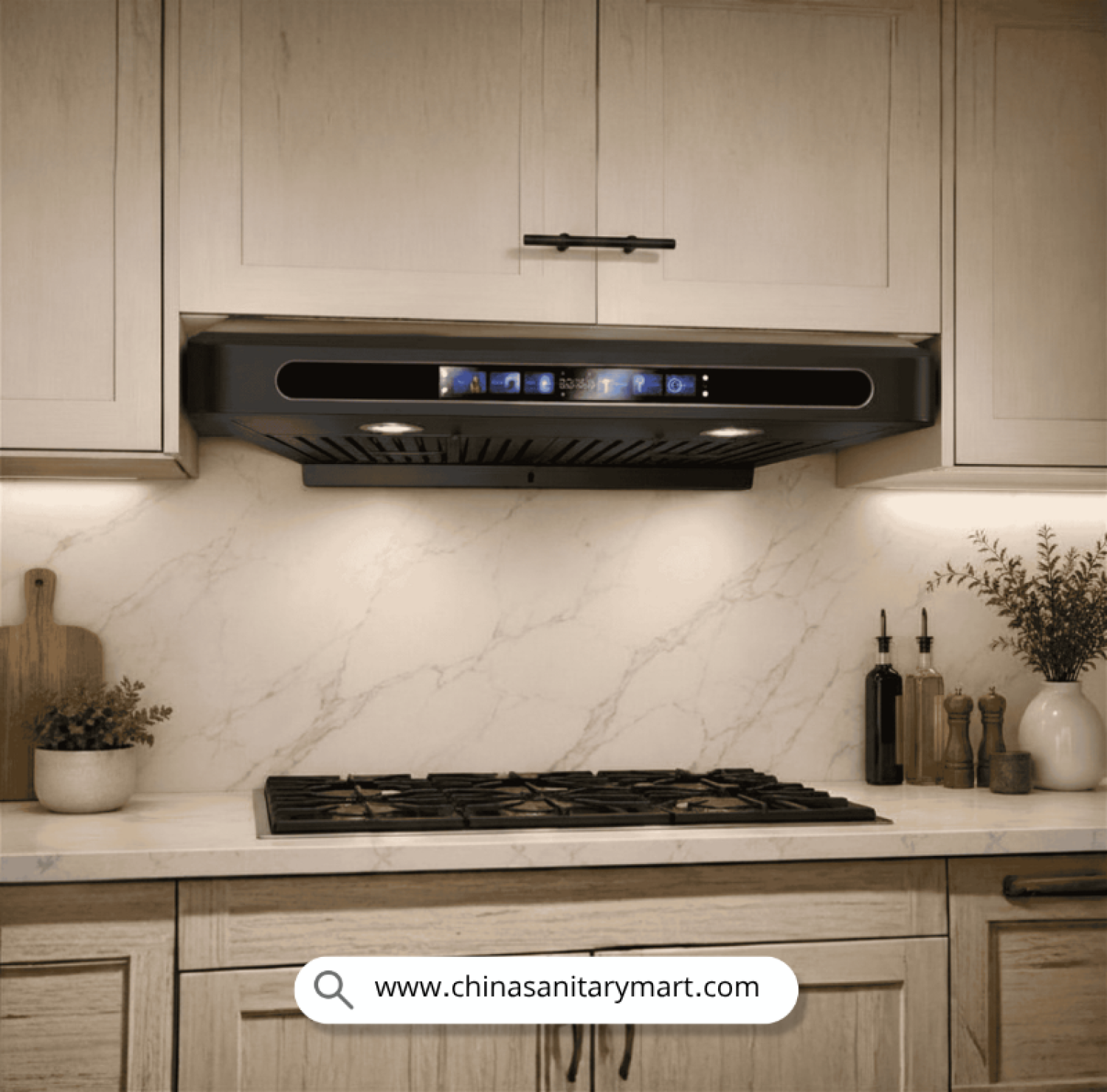 DORFEN DF-KH5A, 30 Inch Kitchen Hood BD, Slim Kitchen Chimney, Smart Under Cabinet Hood, Dorfen Hood Price in Bangladesh, Compact Kitchen Exhaust, Touch Control Chimney, China Sanitary Mart Appliances.