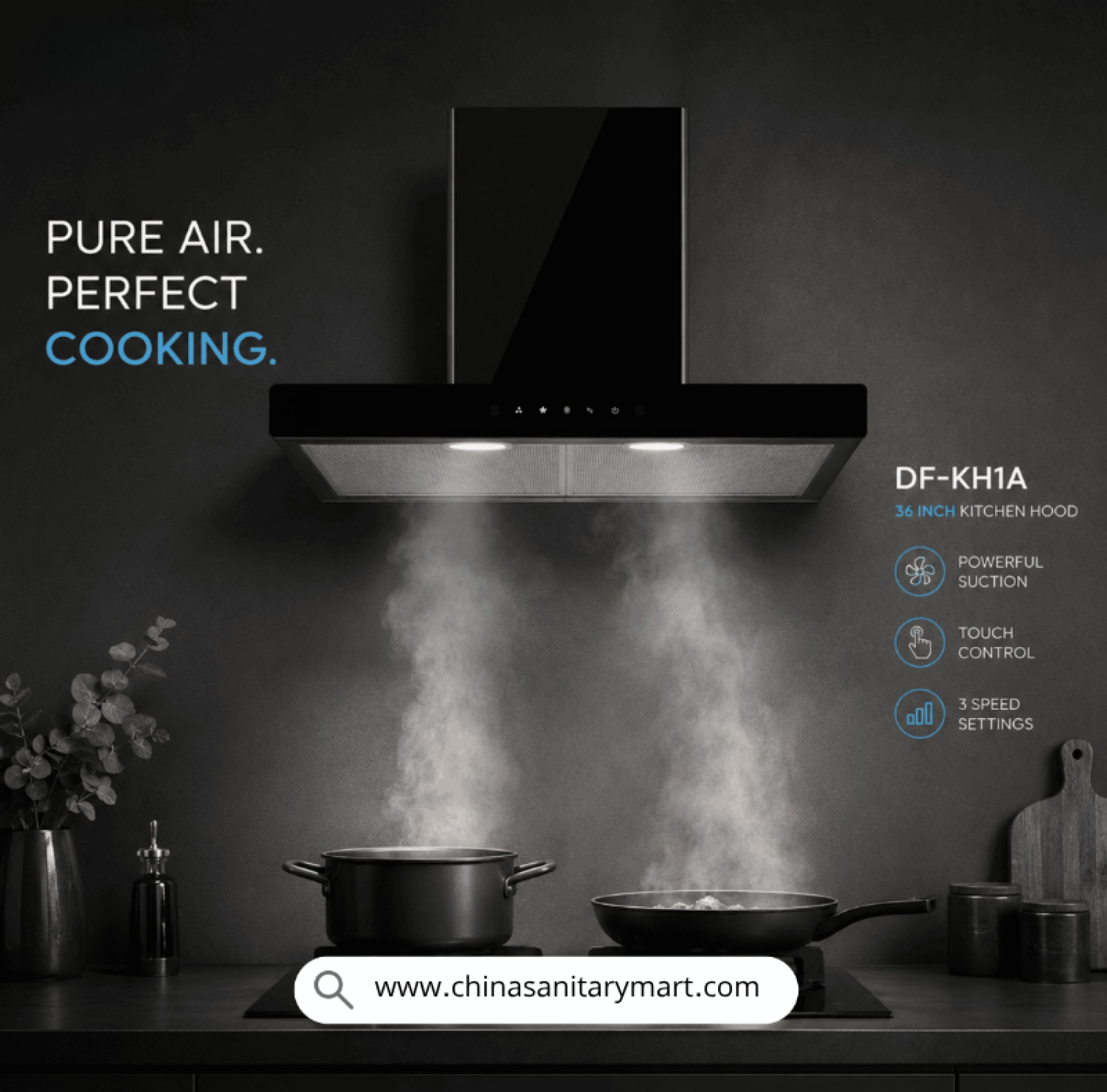 DORFEN DF-KH1A, Dorfen Kitchen Hood, T-Shape Kitchen Chimney BD, Heavy Duty Kitchen Hood, Stainless Steel Kitchen Chimney, Dorfen DF-KH1A Price in Bangladesh, Baffle Filter Kitchen Hood, Professional Kitchen Exhaust.