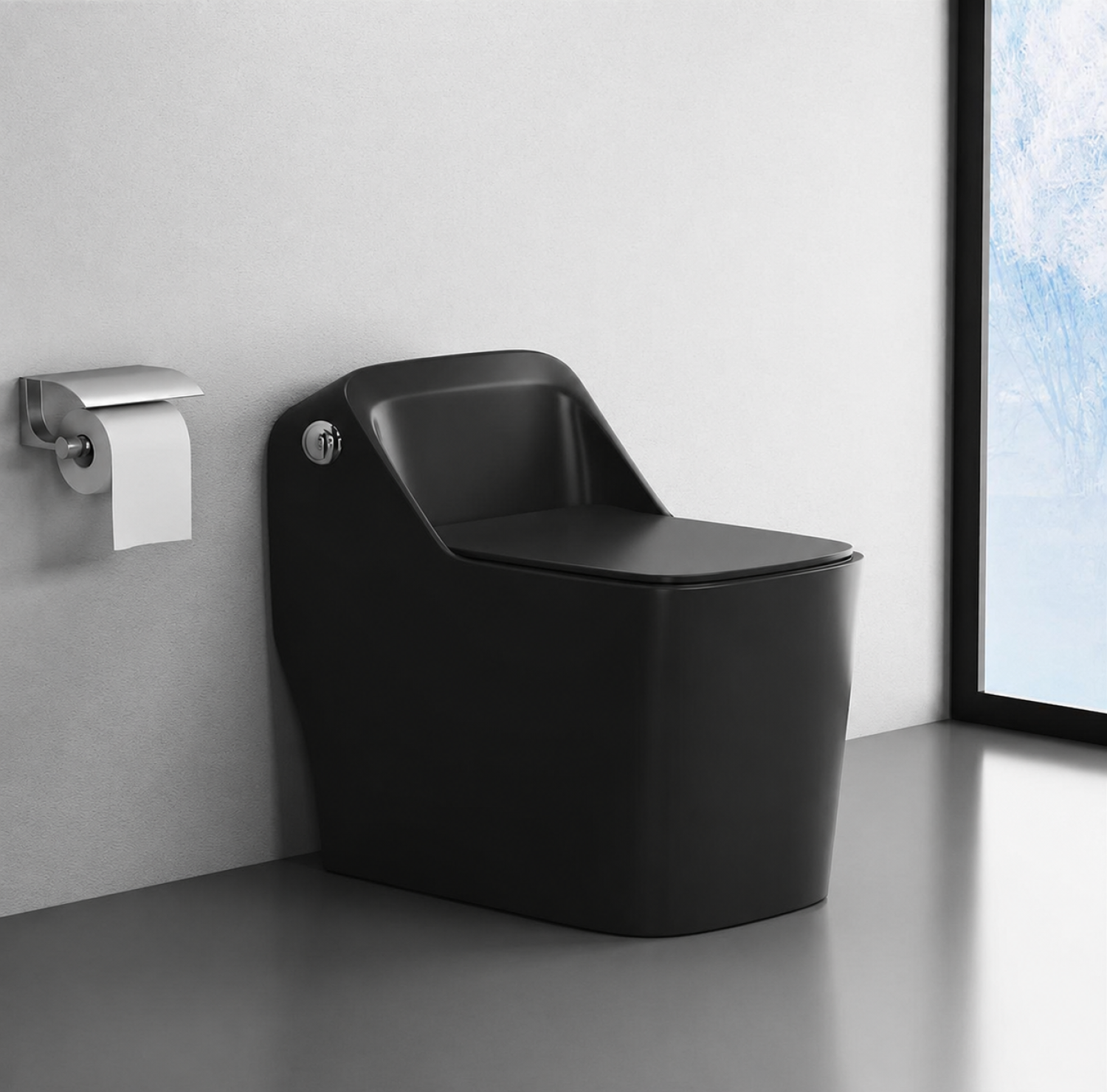 Matte Black Commode, Jet Flush Commode, T069B Commode, Black Toilet Bangladesh, S Trap Commode, Luxury Bathroom Commode, Modern Ceramic Commode, Matte Black Toilet,