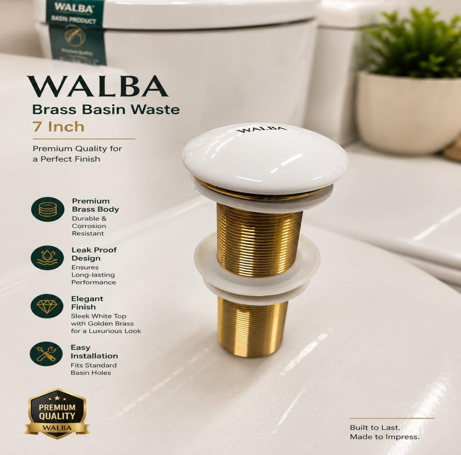 walba, walba basin waste, basin waste, pop-up waste
