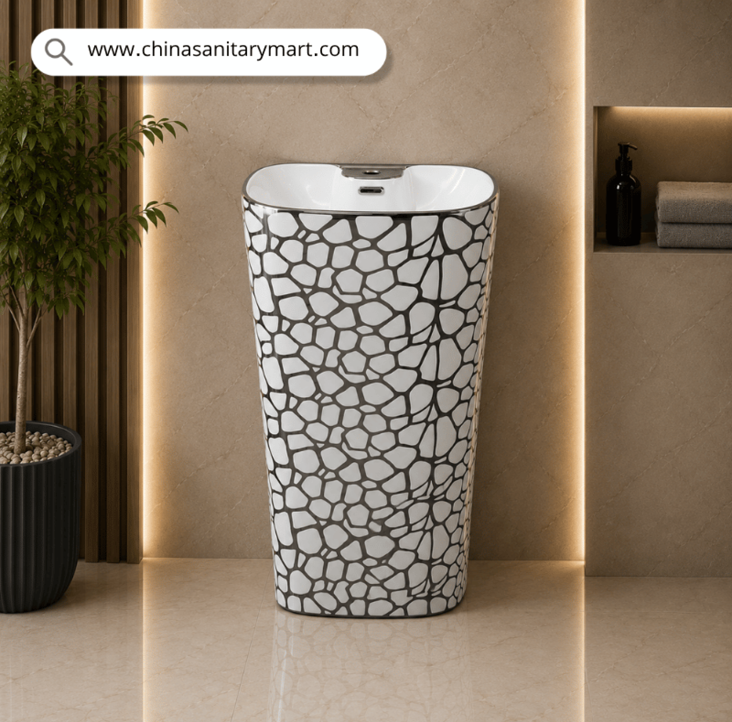 Drum basin, floor standing wash basin, pedestal basin, 17x17 wash basin,
