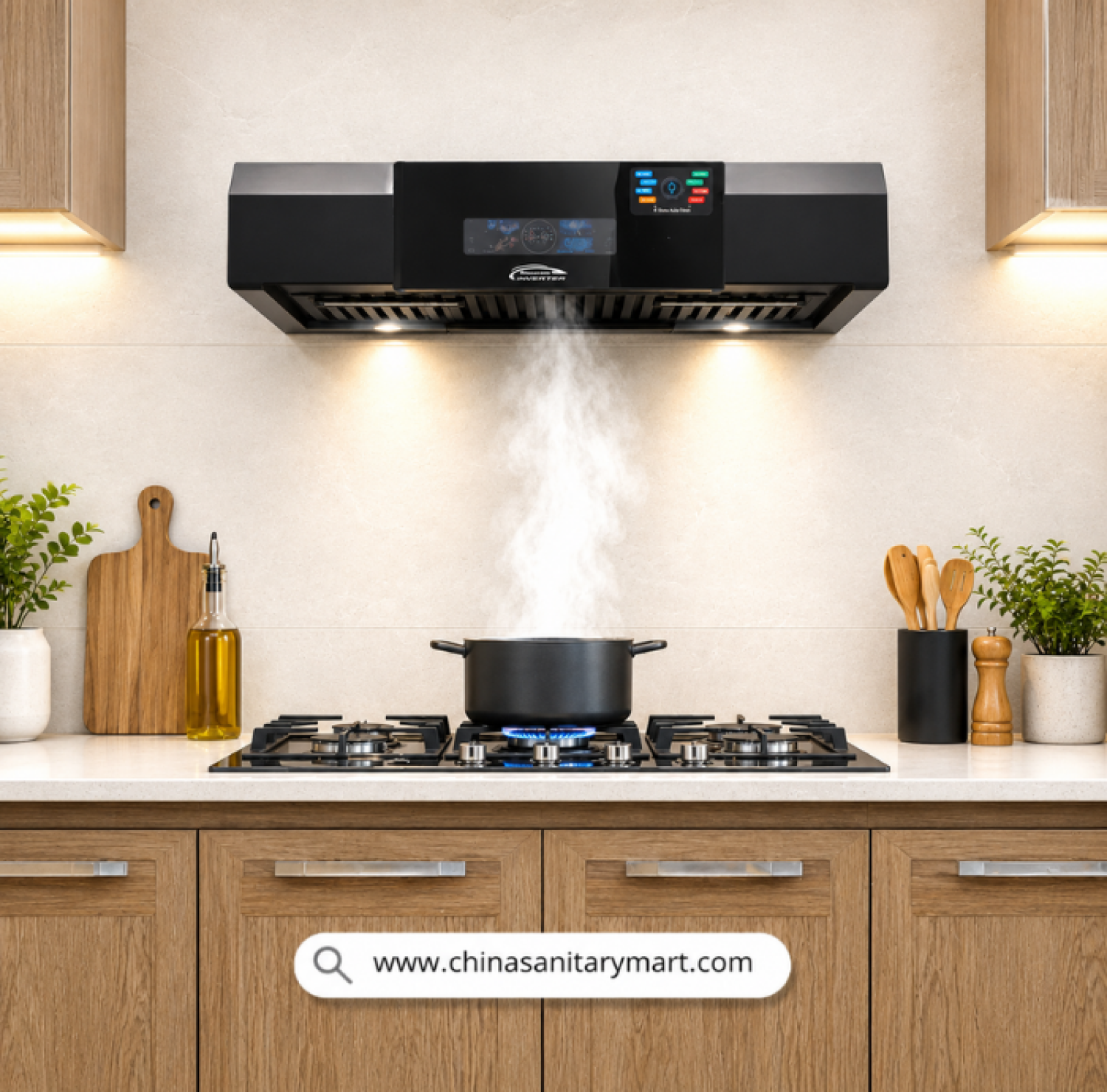Black & Decker 13SH, Black and Decker Kitchen Hood BD, Touchless Kitchen Chimney, Motion Sensor Kitchen Hood, 30 Inch Inverter Chimney, Black & Decker 13SH Price in Bangladesh, Smart Kitchen Exhaust Fan, Luxury Kitchen Appliances BD.