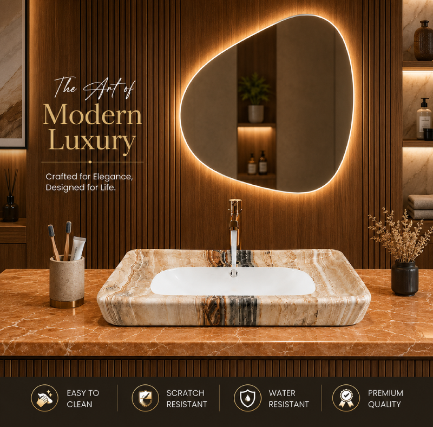 24x19 ivory marble counter top basin, ivory marble shed wash basin, ceramic countertop basin, luxury ivory bathroom basin, premium ceramic wash basin, modern marble finish basin, ivory marble bathroom sink, China Sanitary Mart, Bangladesh