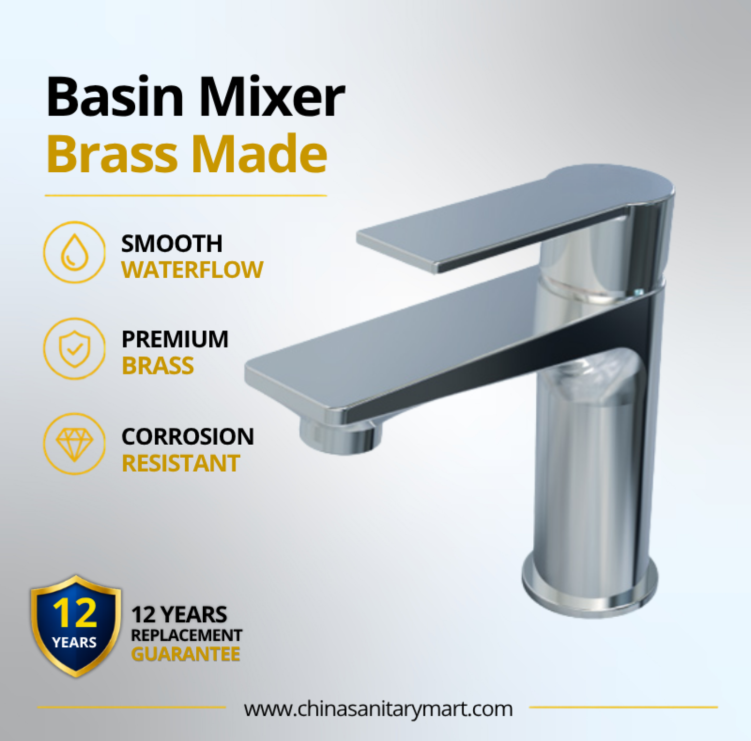 AST basin mixer small Theo, Theo chrome basin mixer, small brass basin faucet, premium bathroom faucet, vanity basin mixer, modern chrome faucet, hot cold basin mixer, single lever basin faucet, China Sanitary Mart