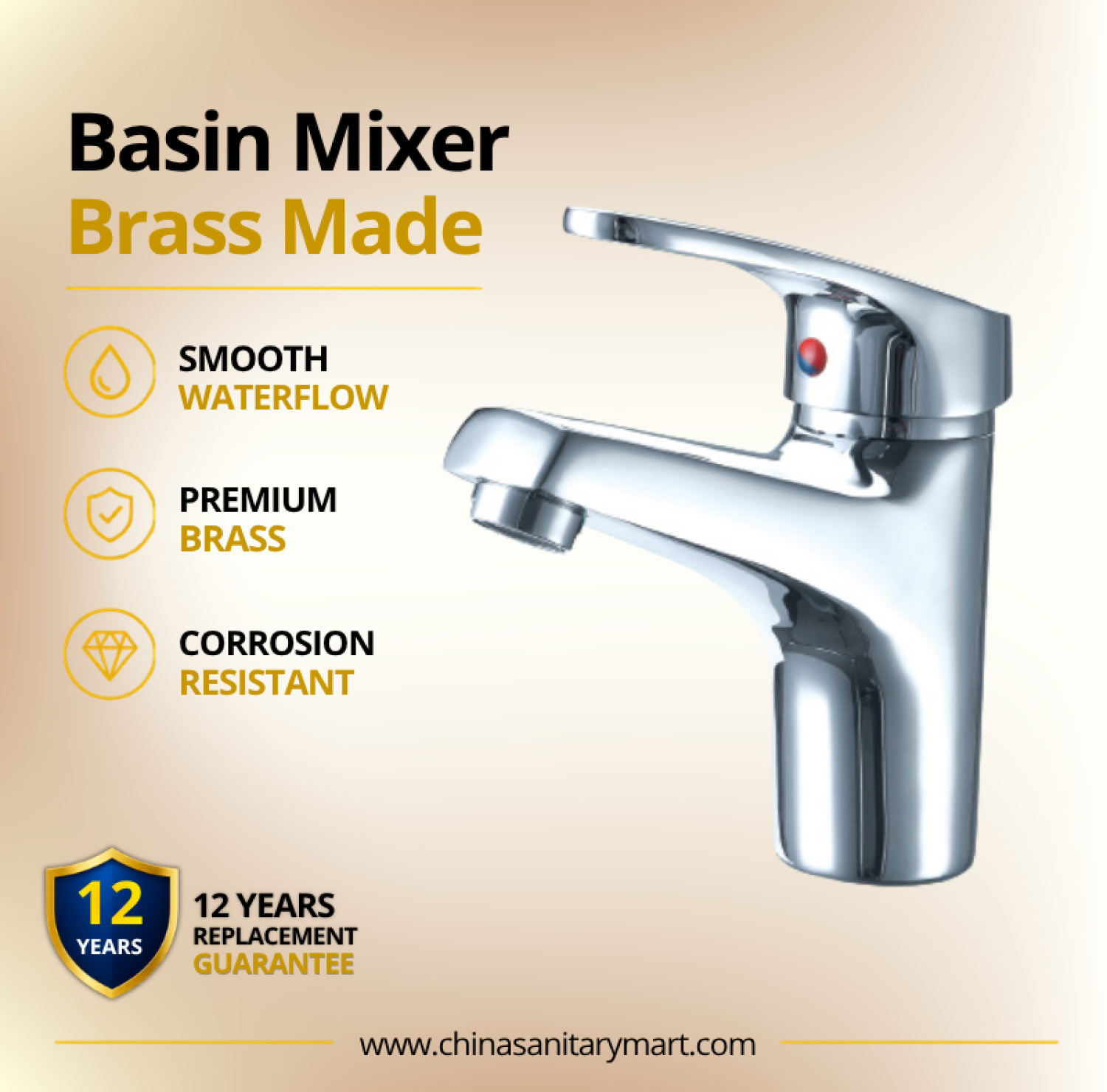 AST basin mixer small Oval, Oval chrome basin mixer, small brass basin faucet, premium bathroom faucet, vanity basin mixer, modern chrome faucet, hot cold basin mixer, single lever basin faucet, China Sanitary Mart