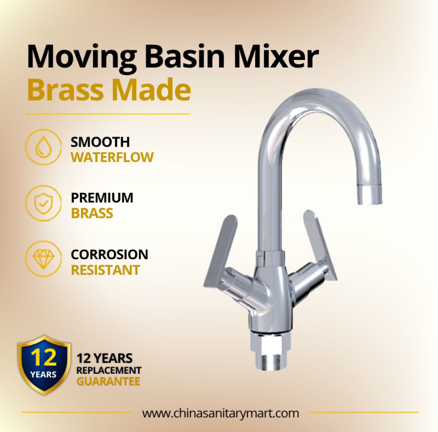 AST Moving Basin Mixer Alena Chrome, Alena moving basin faucet, chrome dual handle basin mixer, premium brass basin tap, moving swivel spout faucet, AST Alena bathroom faucet, modern basin mixer