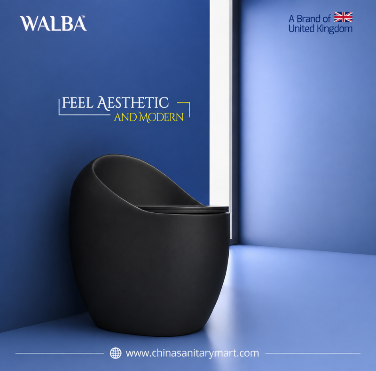 Walba Egg Shape Commode Matte Black D02B, Walba D02B one piece toilet, matte black egg shape commode, modern black toilet, S trap toilet 300mm, premium matte black commode, Walba bathroom toilet