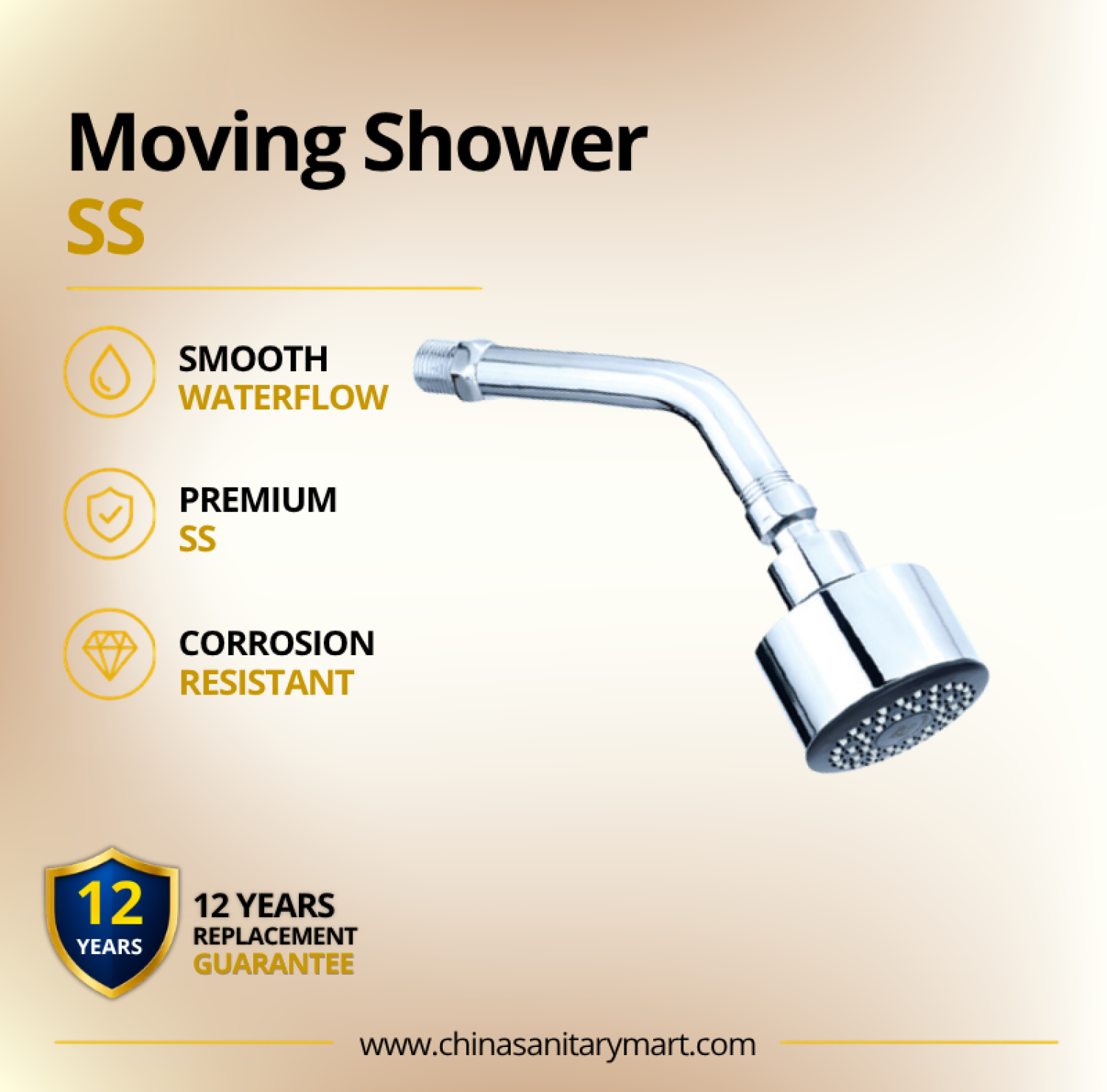 Ast Moving Shower Round, brass moving shower, adjustable shower head, round shower, chrome moving shower, bathroom shower, wall mounted shower, Ast brass shower head