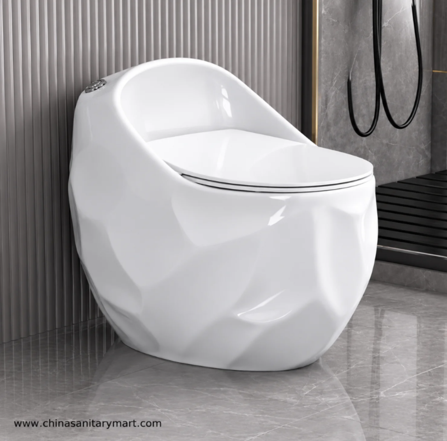 Peanut Commode White, White Peanut toilet, glossy white commode, designer white toilet, S Trap high commode, luxury white toilet, 670x470x625mm Peanut commode