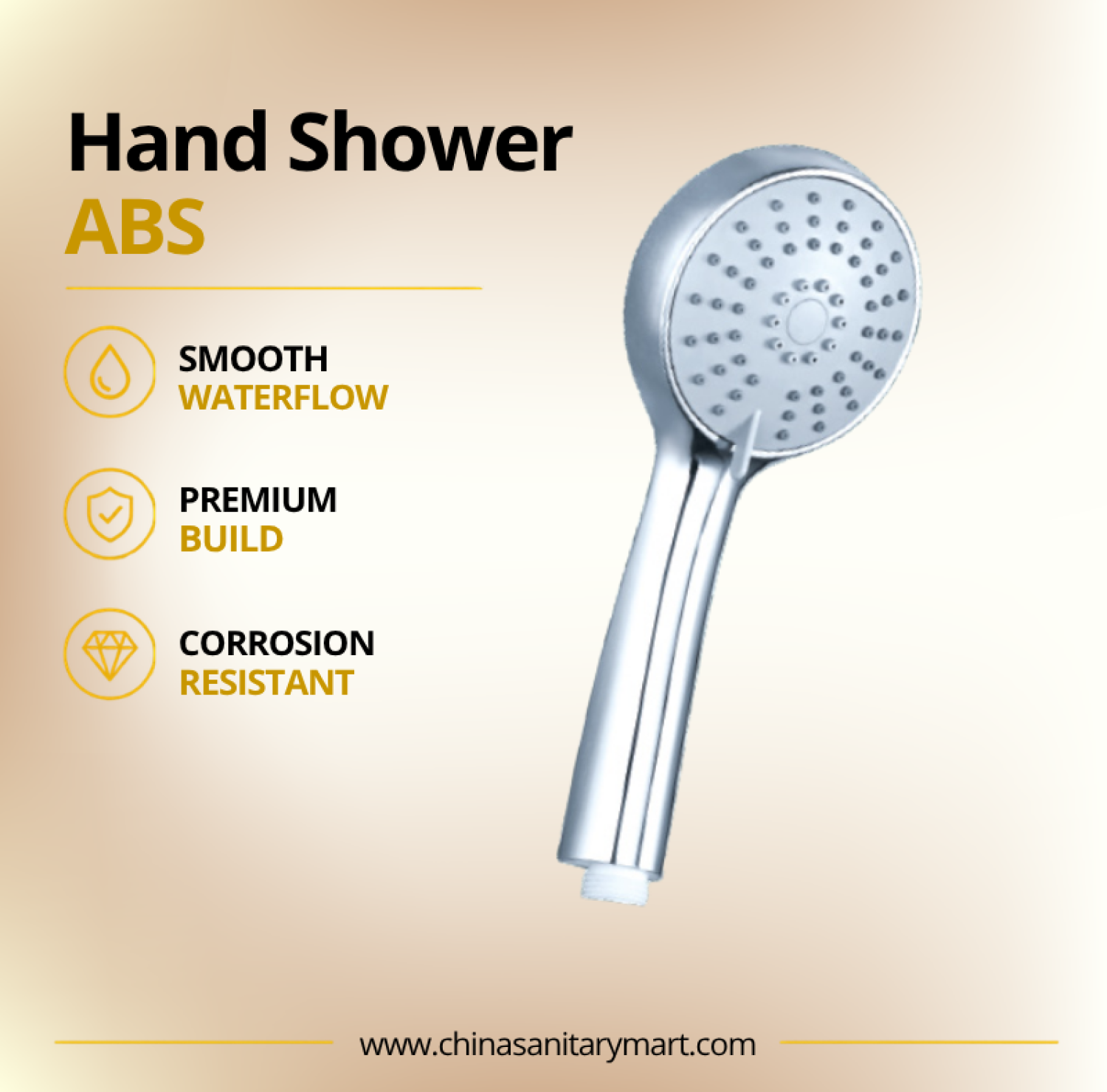 Ast Hand Shower Round, round ABS hand shower, chrome hand shower, bathroom shower head, handheld shower, ABS shower head, round shower head, premium hand shower