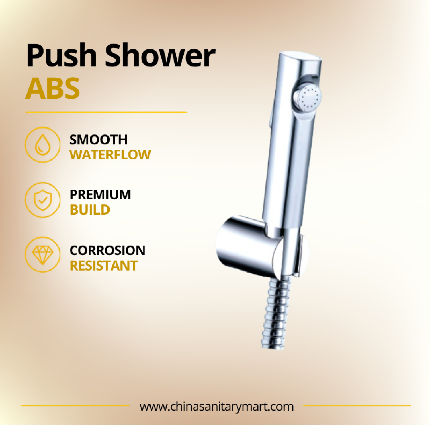 Ast Toilet Push Shower Elegant, ABS toilet push shower, Ast health faucet, push health faucet, toilet hand shower, chrome health faucet, bathroom push shower, elegant toilet shower