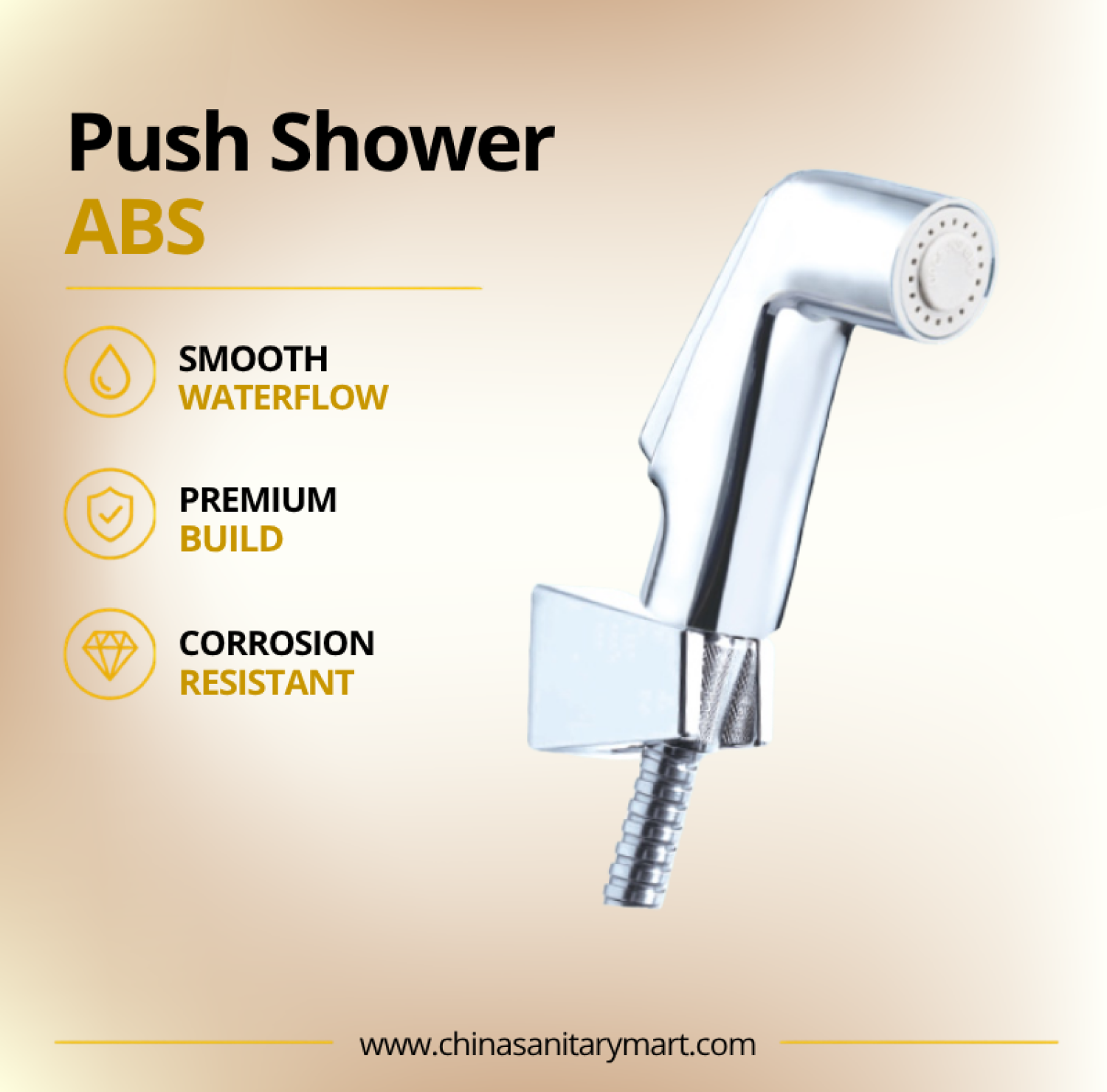 Ast Toilet Push Shower Paragon, ABS toilet push shower, Ast health faucet, push health faucet, toilet hand shower, chrome health faucet, bathroom push shower, Paragon toilet shower