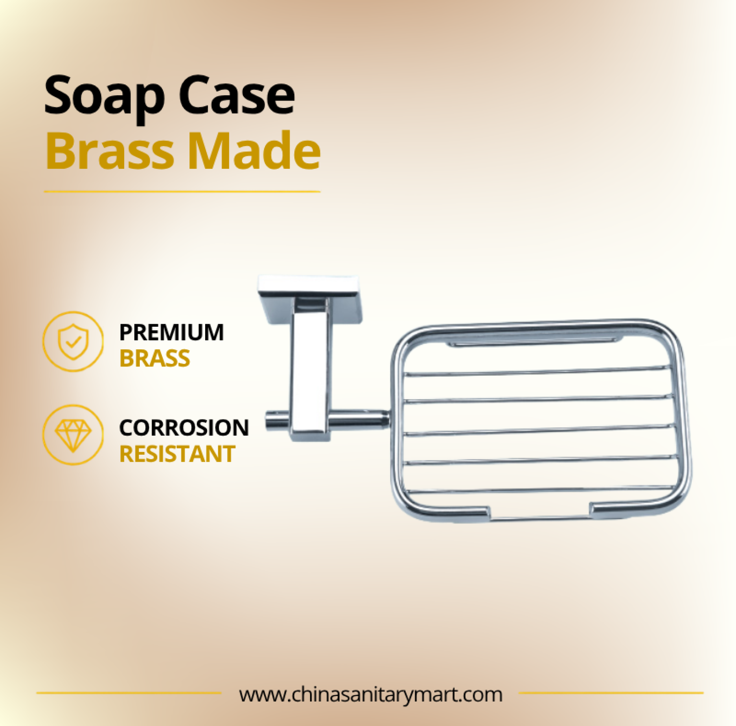 AST Net Soap Case Silver Side Handle, silver brass soap holder, chrome net soap case, side handle soap holder, wall mounted bathroom soap holder, AST bathroom accessories