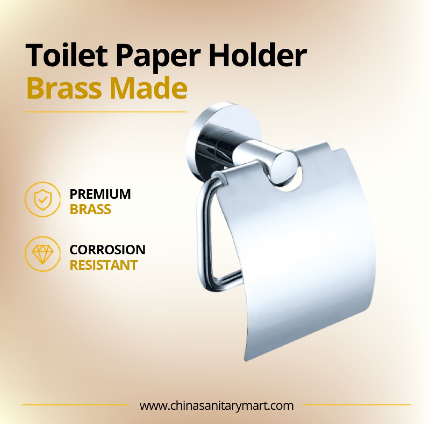 AST Toilet Paper Holder Semi Covered, brass toilet paper holder, chrome tissue holder, semi covered bathroom tissue holder, wall mounted toilet paper holder, modern bathroom accessory, AST bathroom accessories