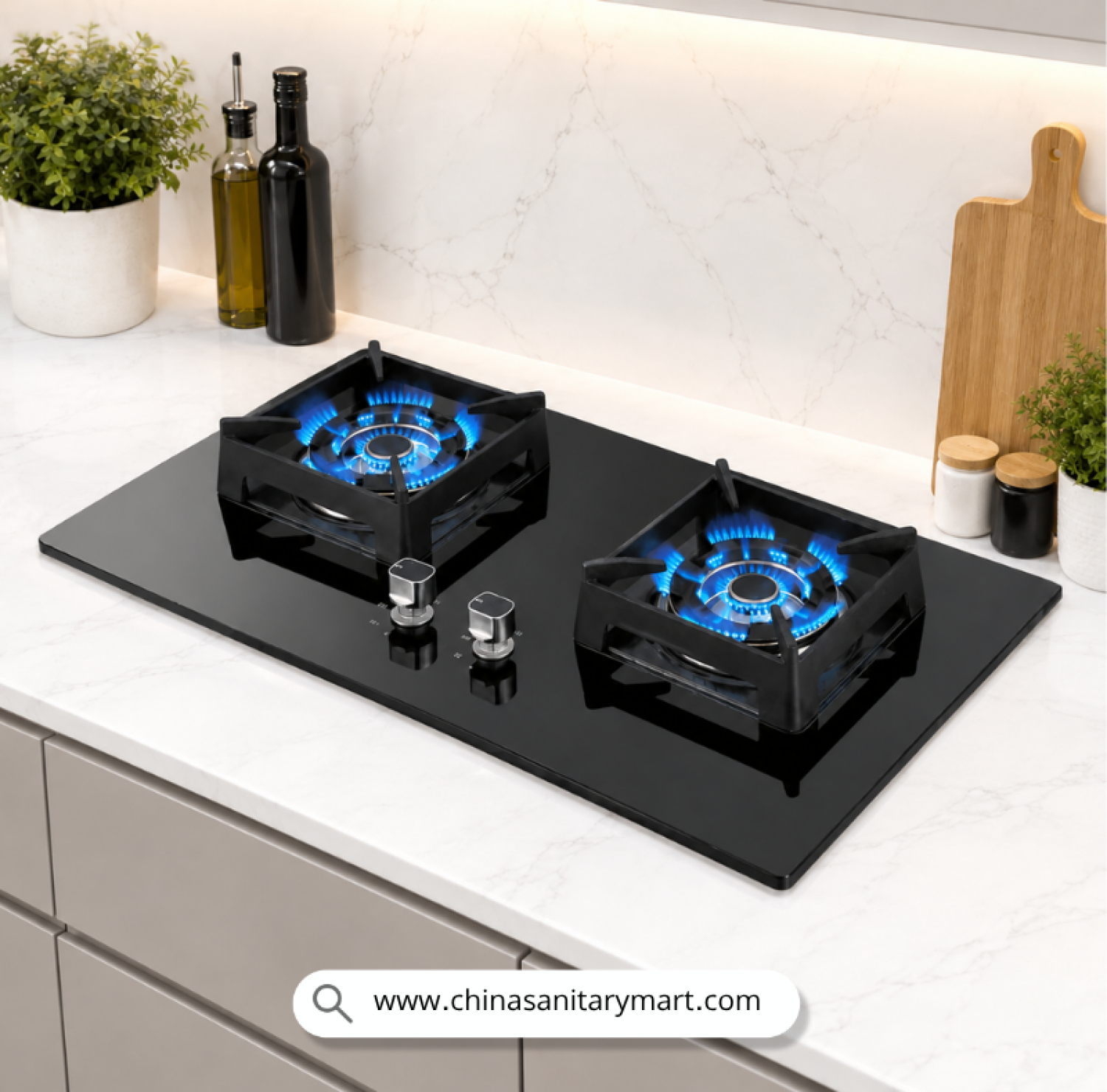 Black & Decker  2 Burners  Ceramic Panel  Matt Black  Gas Stove  Kitchen Appliances  Safety Device  China Sanitary Mart