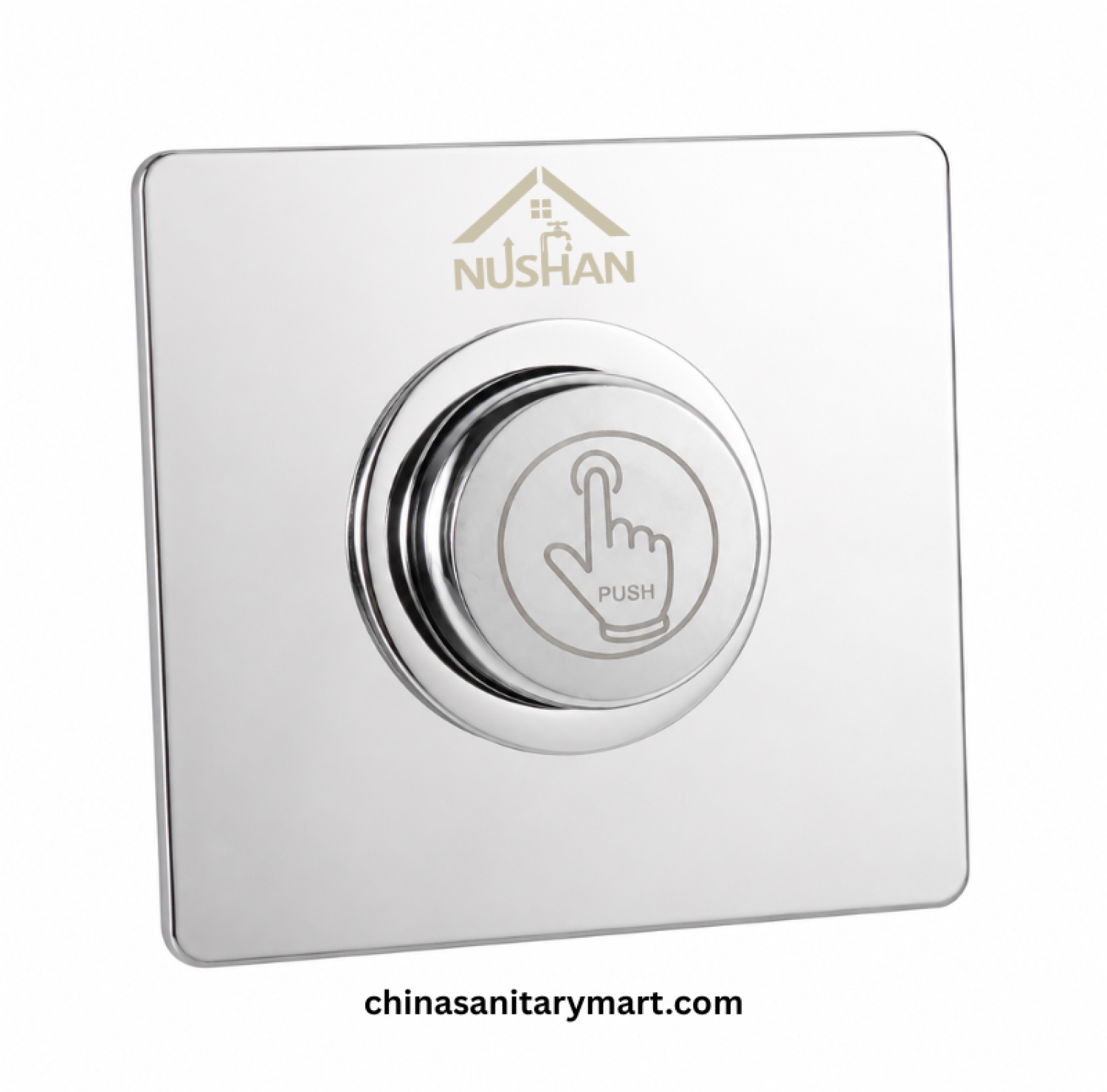 NUSHAN Push Valve 1¼ Inch, brass push valve, chrome push button valve, concealed bathroom valve, NUSHAN sanitary valve, 1.25 inch push valve