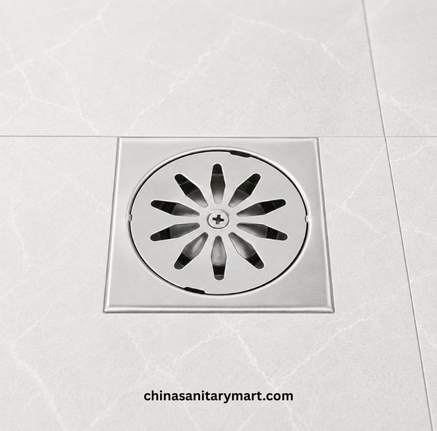 2x2 Inch PICC LT Floor Drain, square bathroom floor drain, slotted floor drain, shower drain, stainless steel finish floor drain, bathroom drainage