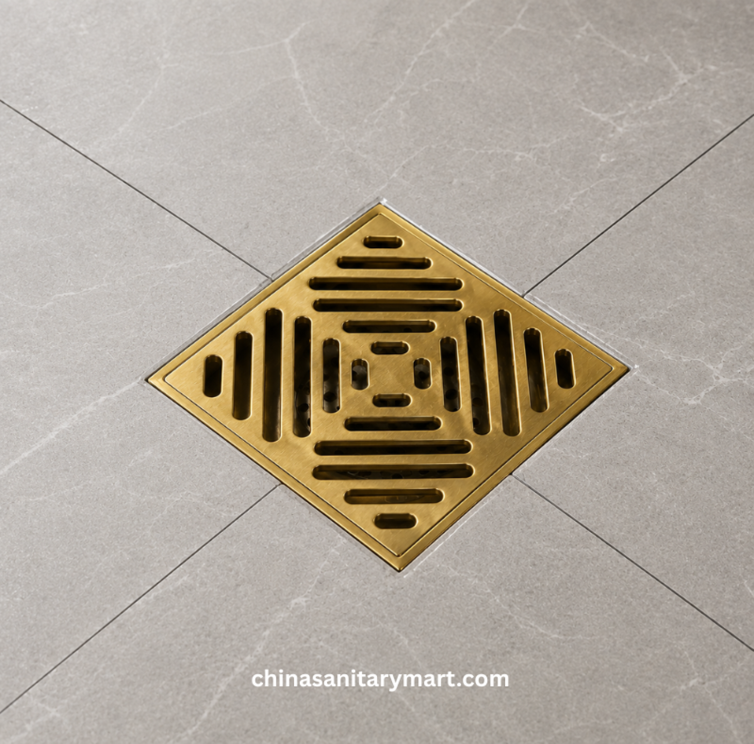 5x5 Inch MCN Heavy M2 Brass MG Matte Gold Bathroom Floor Drain, MCN brass floor drain, matte gold bathroom drain, heavy duty shower drain