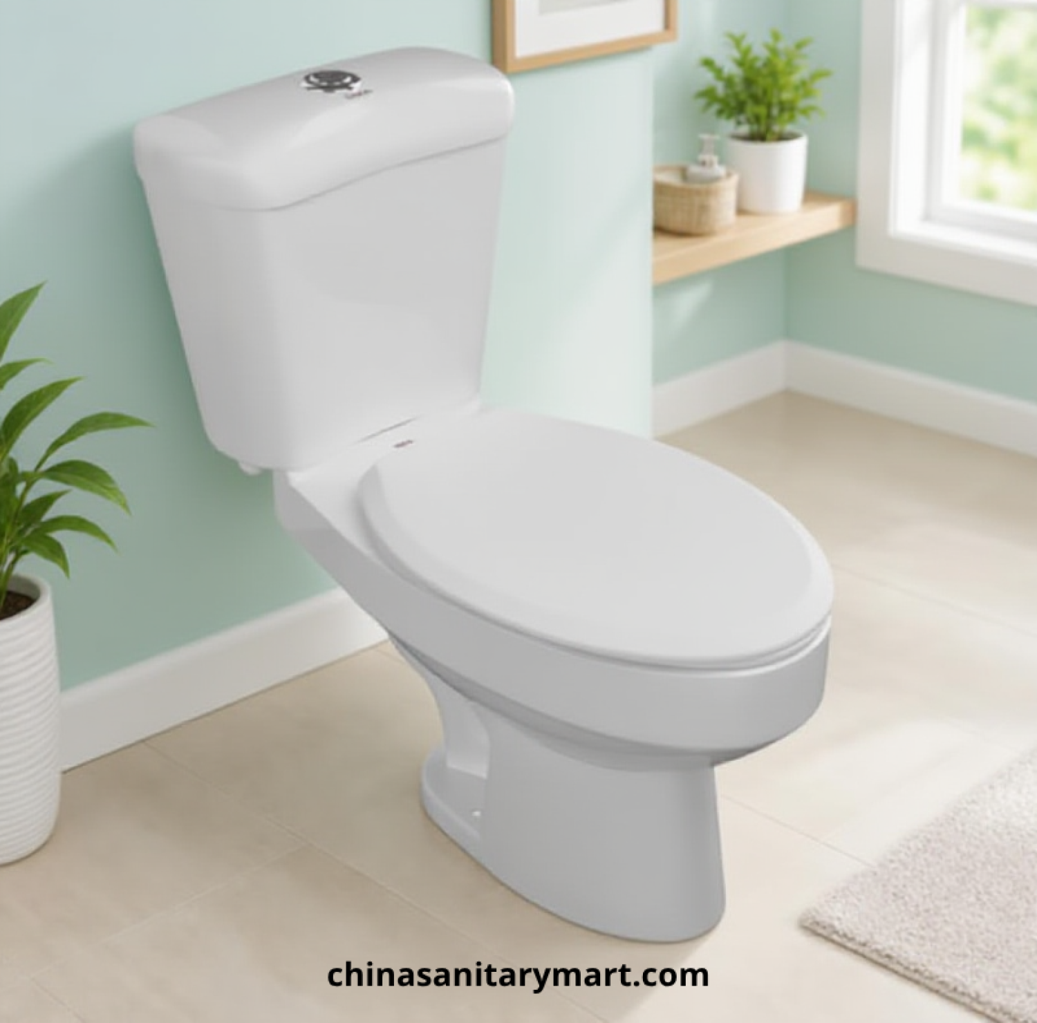 ROSA Neo white water closet commode, two piece toilet, white WC commode, ROSA Neo bathroom toilet