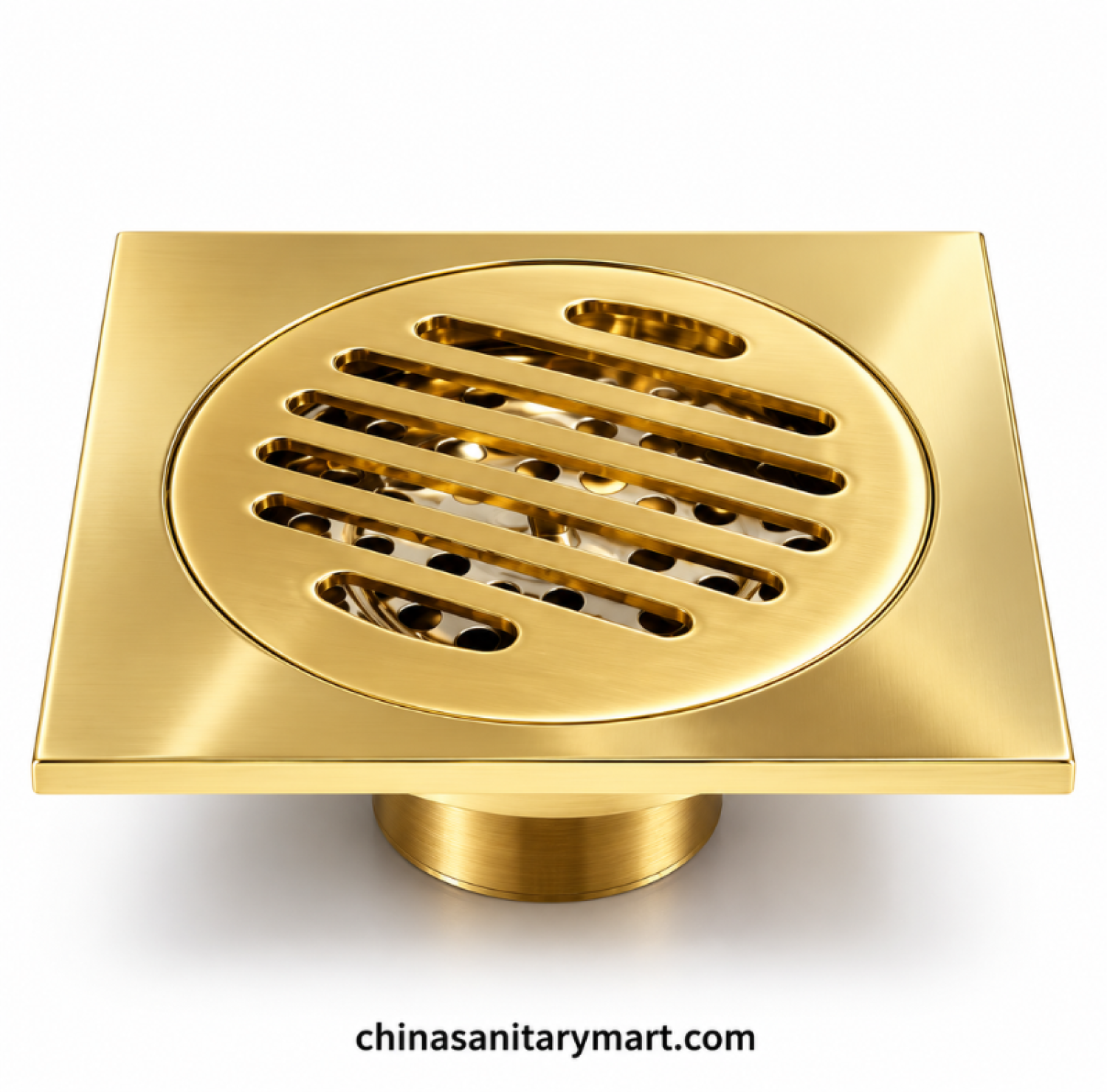 5 inch Ft Model B1 golden bathroom floor drain, golden square bathroom drain, slotted floor drain cover, China Sanitary Mart