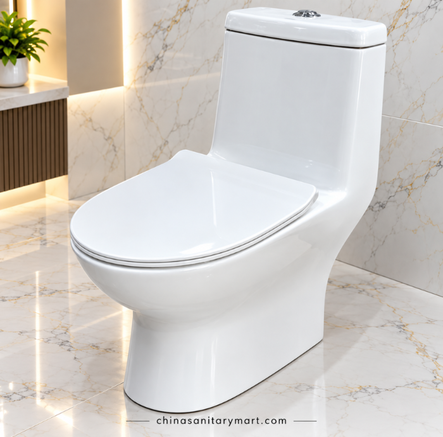 IS-3989 Tornado Jet Flush commode, IS-3989 white toilet, Tornado Jet Flush commode, modern one piece toilet, white bathroom commode