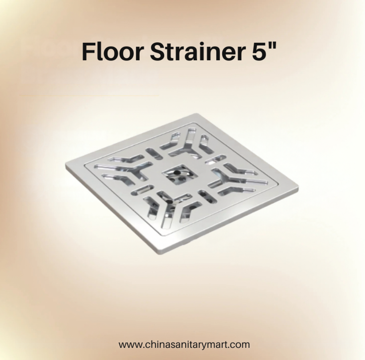 AST 5x5 Design Hole Floor Drain SS, 5 inch stainless steel floor drain, square floor strainer, design hole floor drain, bathroom floor drain, SS drain cover, AST floor strainer, stainless steel drain grille