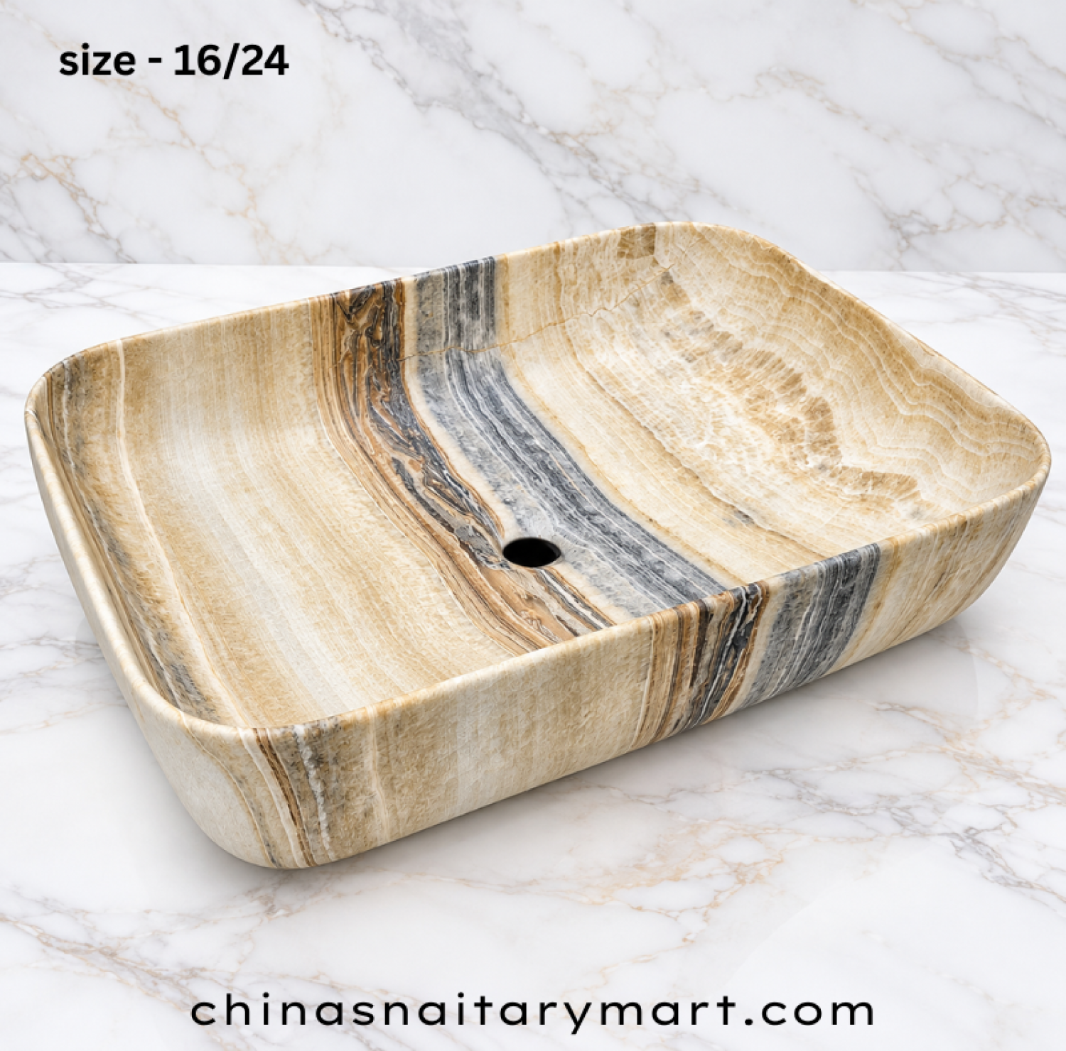 16x24 inch ivory matte marble shed top basin, rectangular ivory wash basin, beige grey marble pattern countertop basin, matte designer bathroom basin, ivory marble vanity basin