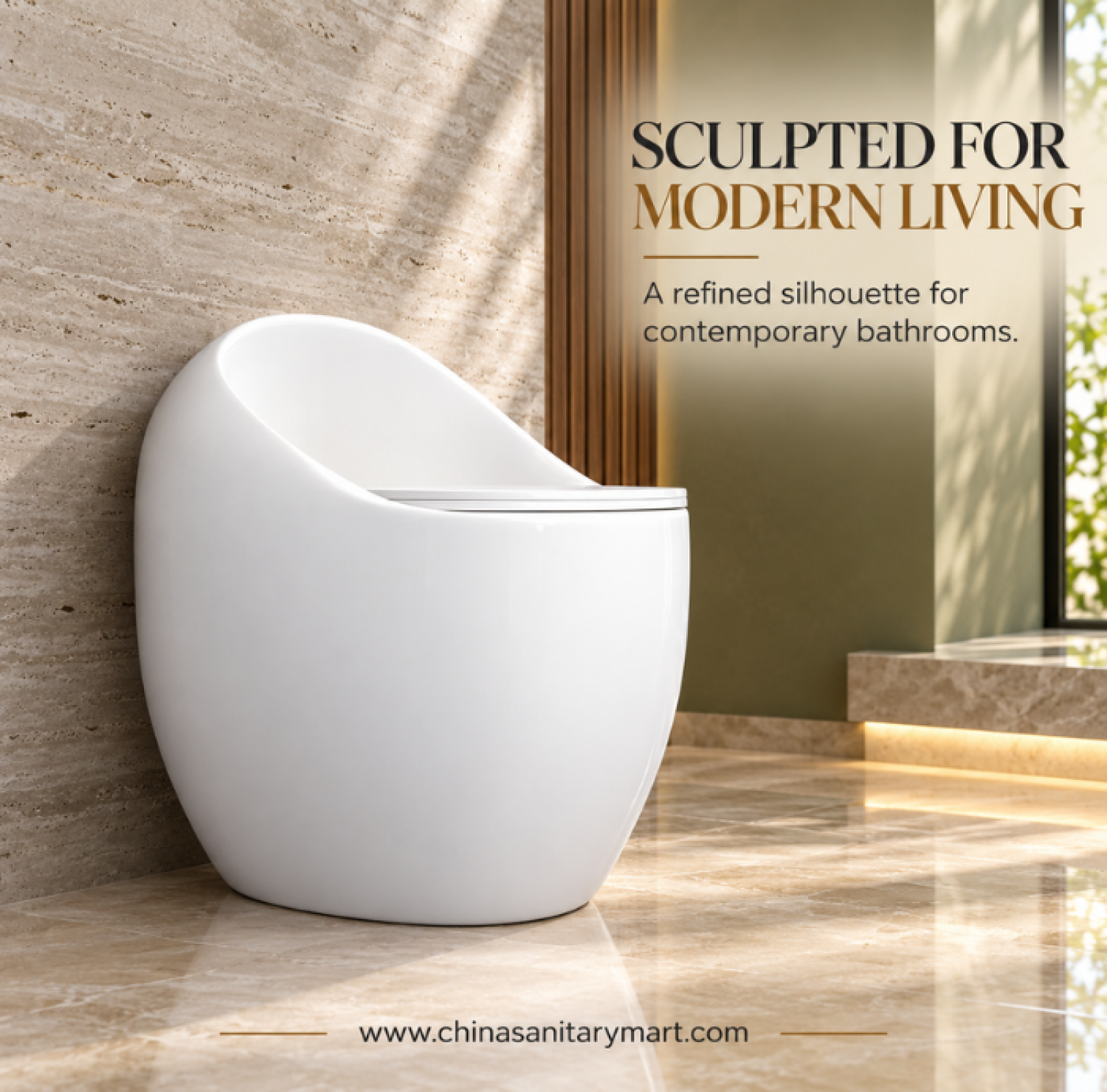 W-D02 white egg shape commode, egg shaped one piece toilet, glossy white ceramic commode, rimless flushing toilet, S-trap toilet 300mm rough-in, 650x600x425mm commode